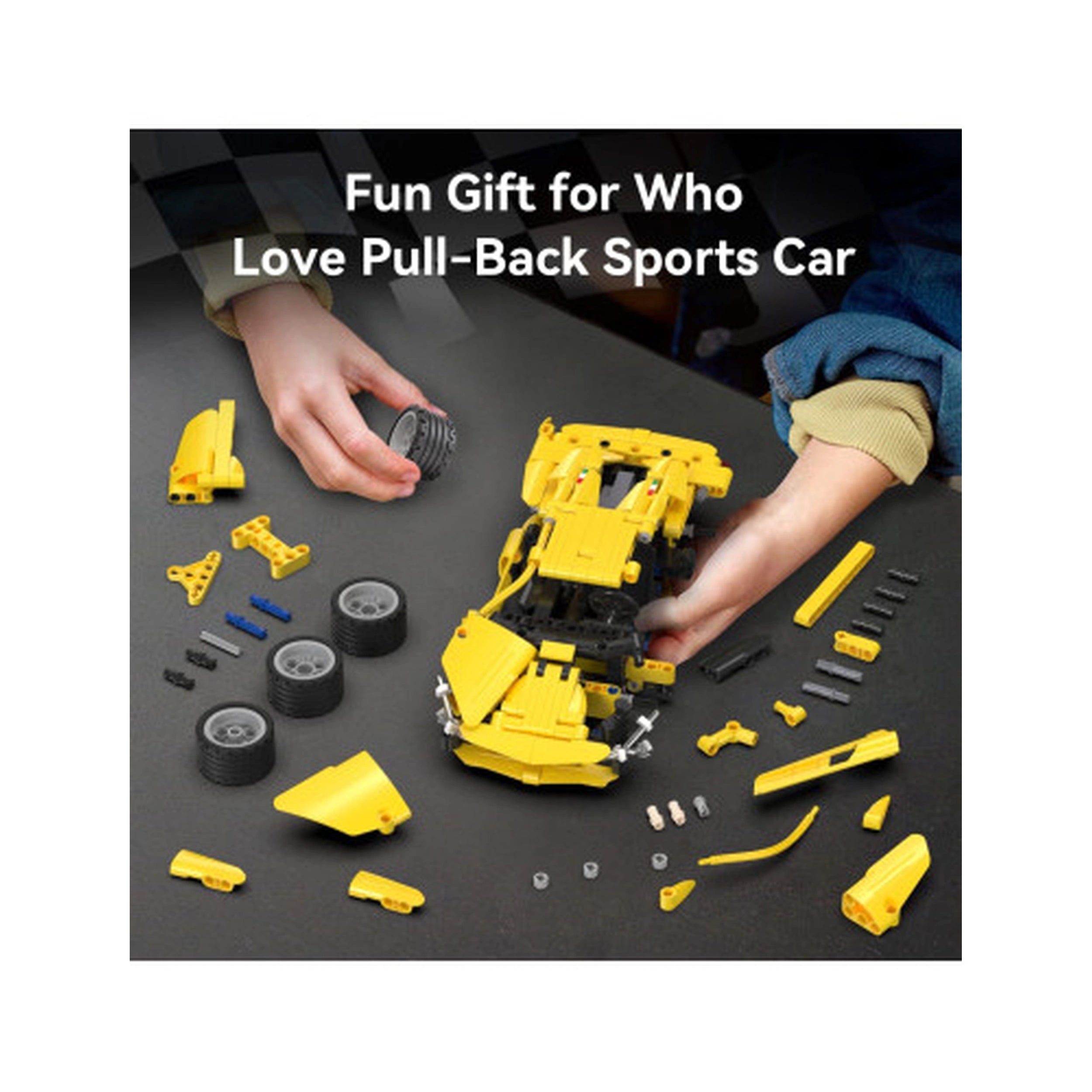 CaDA - Lightning Sports Car Pull Back System - Construction Set Toys