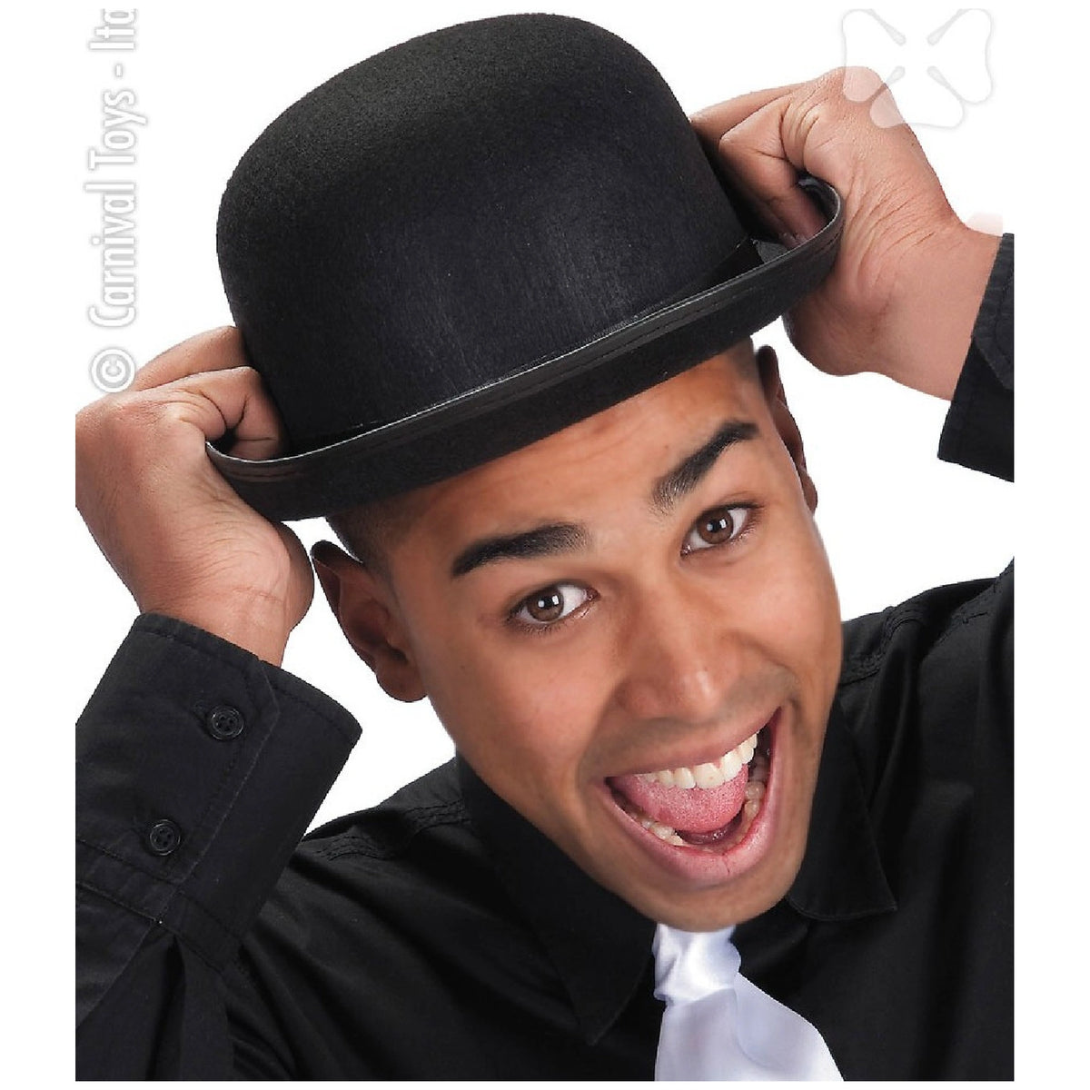 Carnival Toys - Classic Black Felt Bowler Hat For Dress Up Fun - Pretend Professions And Role Playing