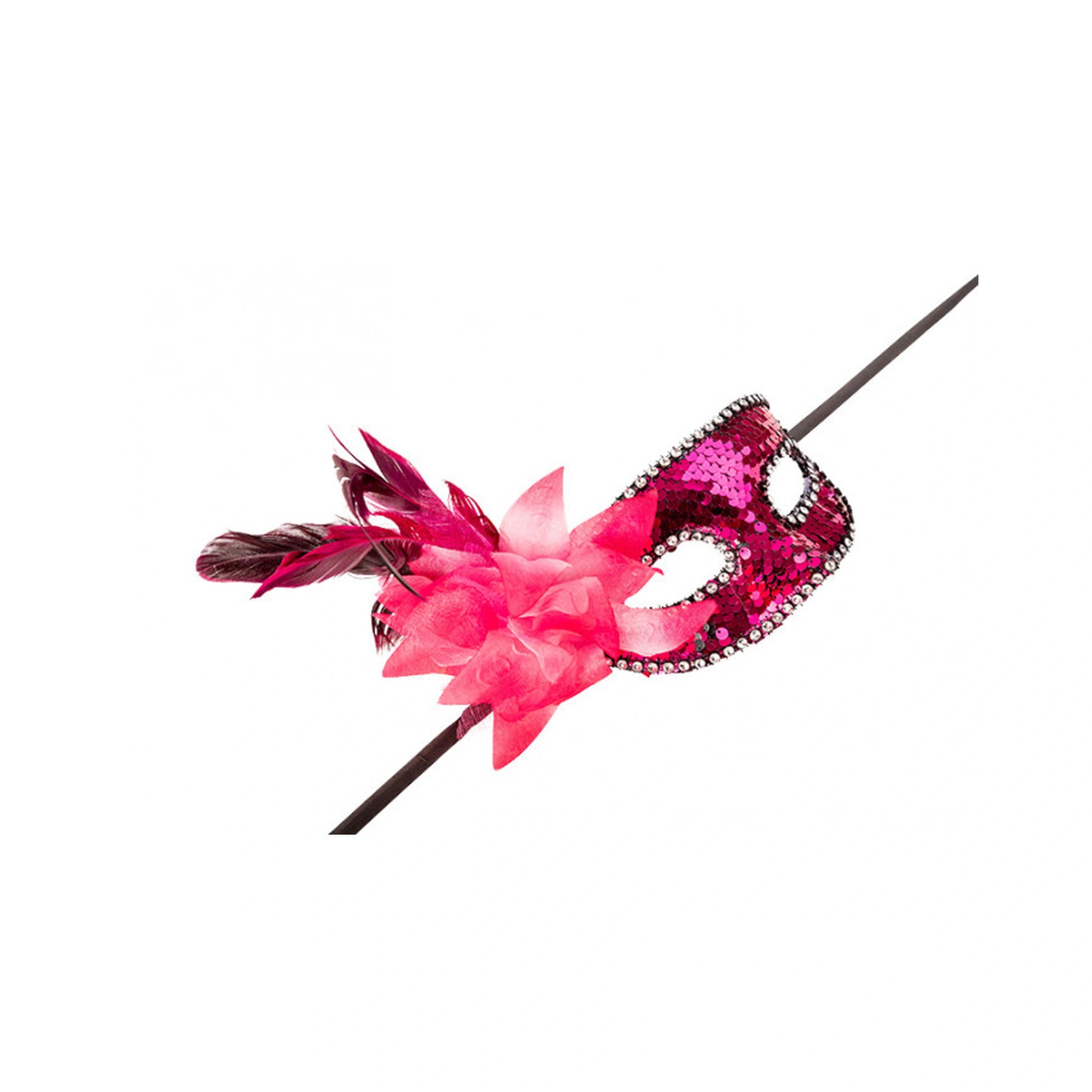 Carnival Toys - Fuchsia Half Face Venetian Mask For Creative Dress Up Fun - Pretend Professions And Role Playing