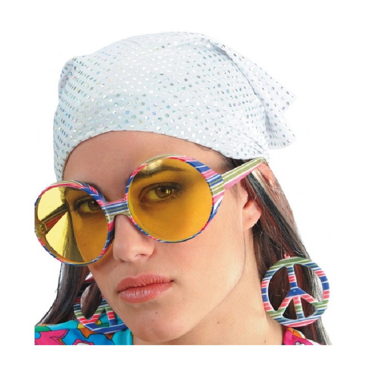 Carnival Toys - Divertidas Gafas Hippie con Pendientes Coloridos para Juegos de Rol Creativos - Profesiones de Imaginación y Juego de Roles