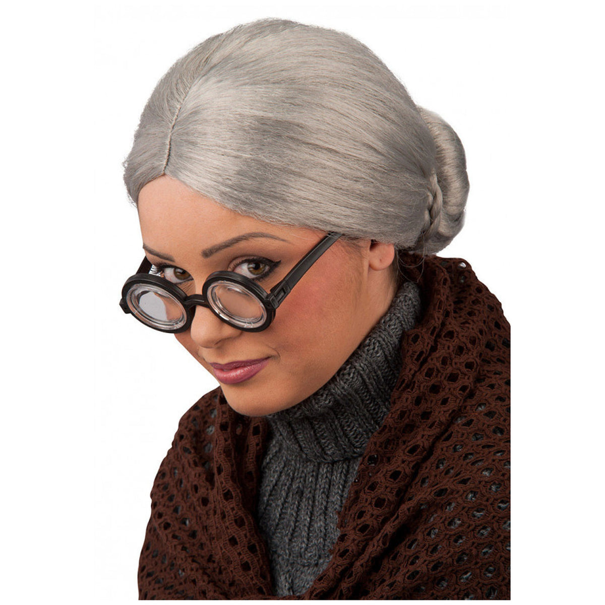 Carnival Toys - Peluca de Abuela con Cabello Blanco para Disfraces Divertidos y Juegos de Rol - Profesiones de Imaginación y Juego de Roles