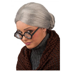 Carnival Toys - Peluca de Abuela con Cabello Blanco para Disfraces Divertidos y Juegos de Rol - Profesiones de Imaginación y Juego de Roles