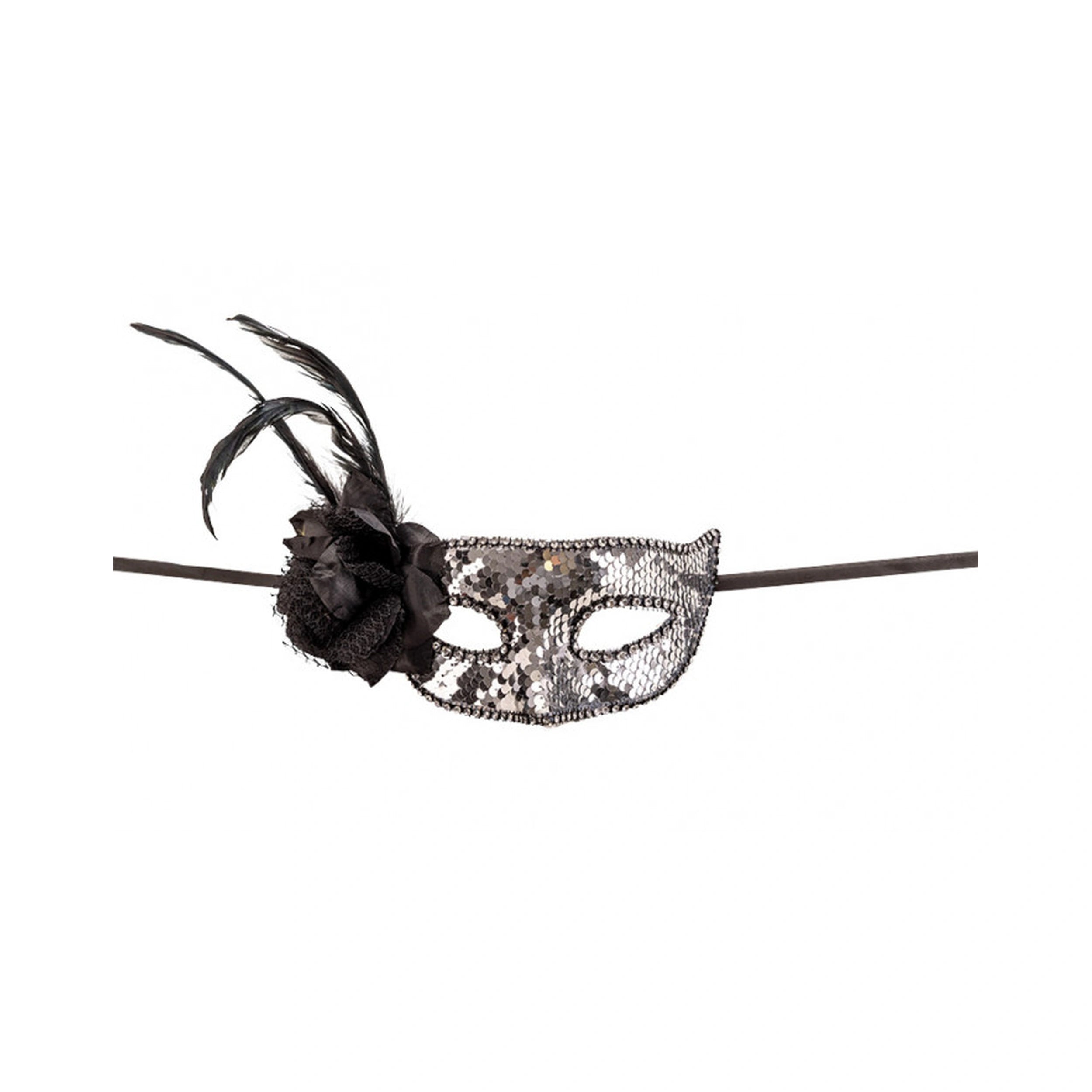 Carnival Toys - Half-Face Mask With Silver Sequins For Creative Play And Imaginative Fun - Pretend Professions And Role Playing