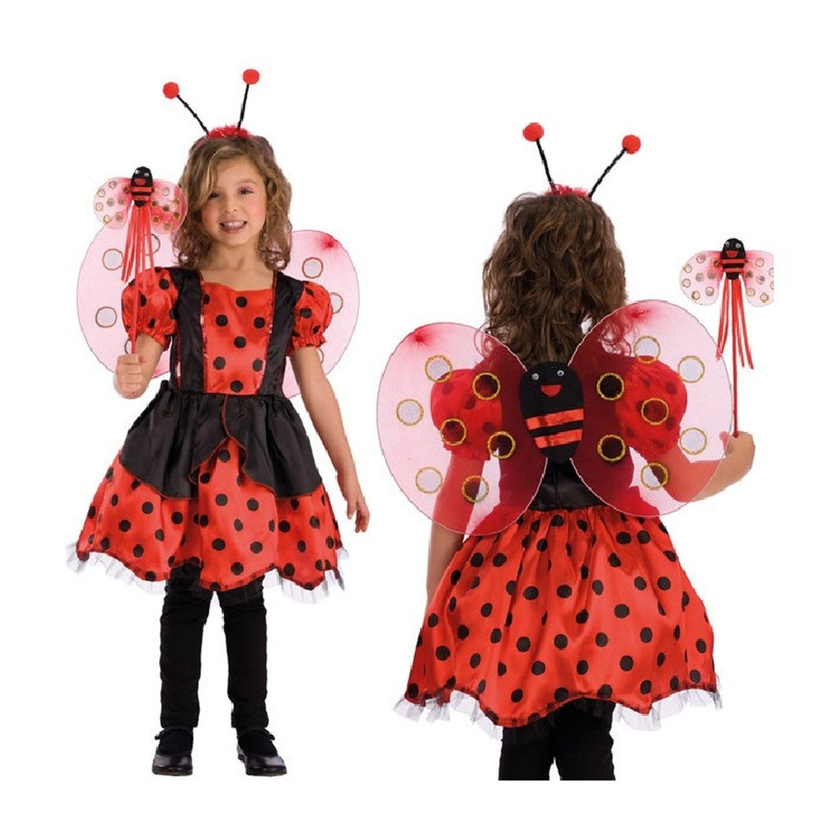 Carnival Toys - Ladybug Costume Set With Wings Headband And Wand For Creative Role Playing Fun - Pretend Professions And Role Playing