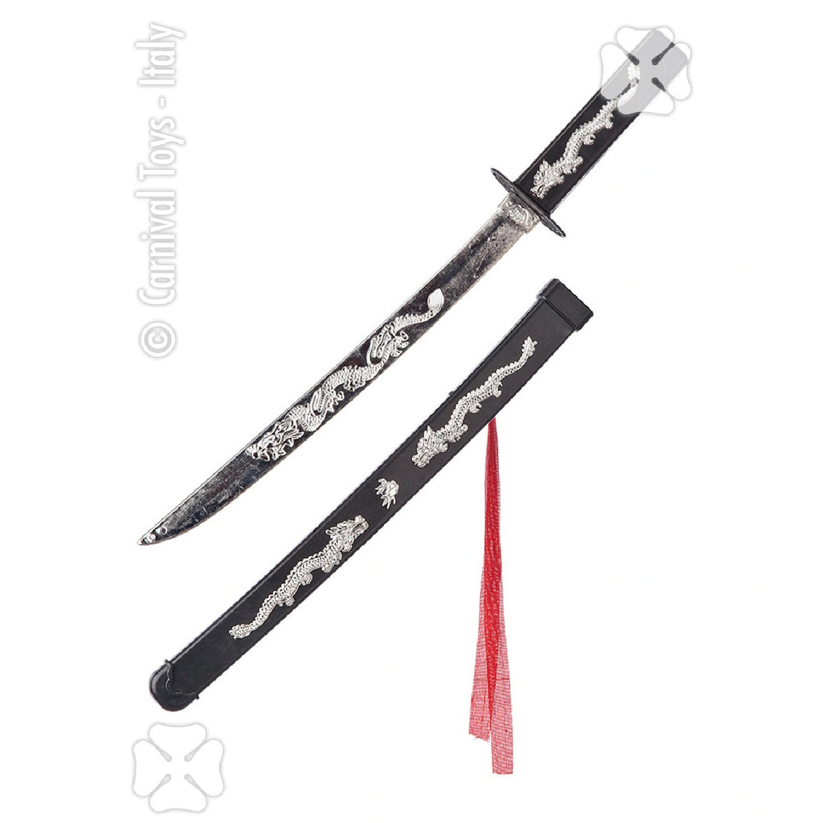 Carnival Toys - Samurai Sword With Scabbard Featuring Silver Decorations For Role Play Fun - Pretend Professions And Role Playing