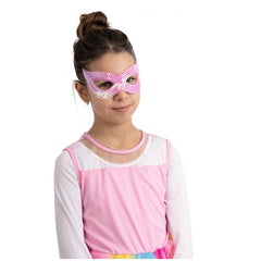Carnival Toys - Máscara de Tela de Lentejuelas Rosadas Brillantes para Diversión de Disfraces - Profesiones de Imaginación y Juegos de Rol