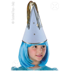 Carnival Toys - Velvet Blue Fairy Hat With Silver Stars For Magical Dress Up Fun - Pretend Professions And Role Playing