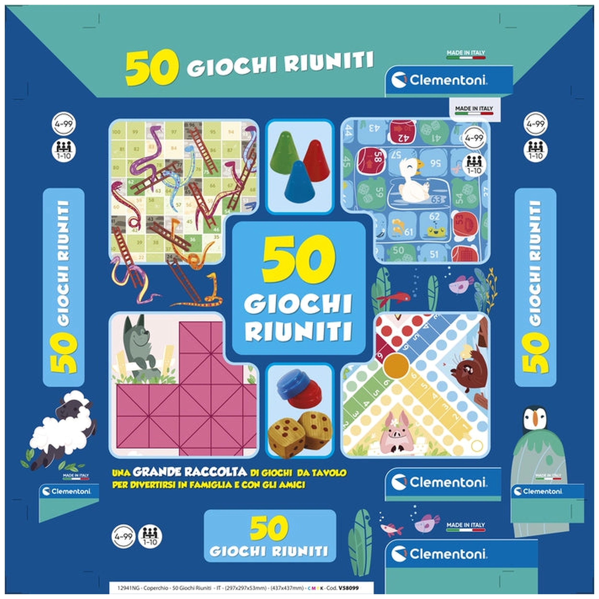 Clementoni - 50 Giochi Riuniti Board Games - Italian Edition