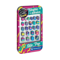 Clementoni - Crazy Chic Uñas Adhesivas POP - Maquillaje