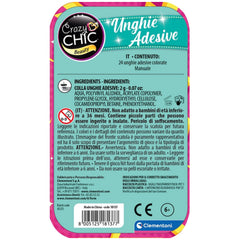Clementoni - Crazy Chic Uñas Adhesivas POP - Maquillaje