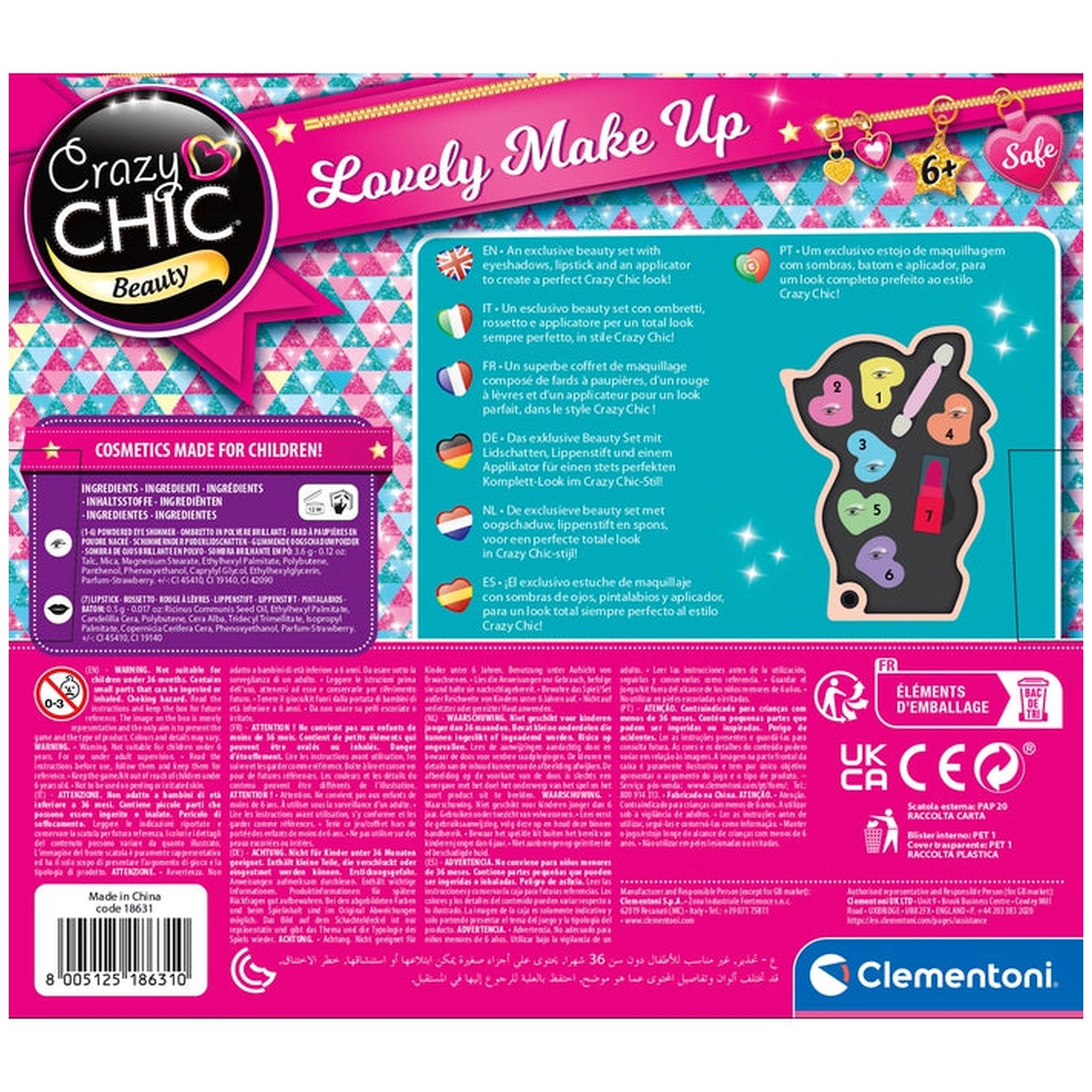 Clementoni Crazy Chic - Set de Juego de Maquillaje Fawn Lovely