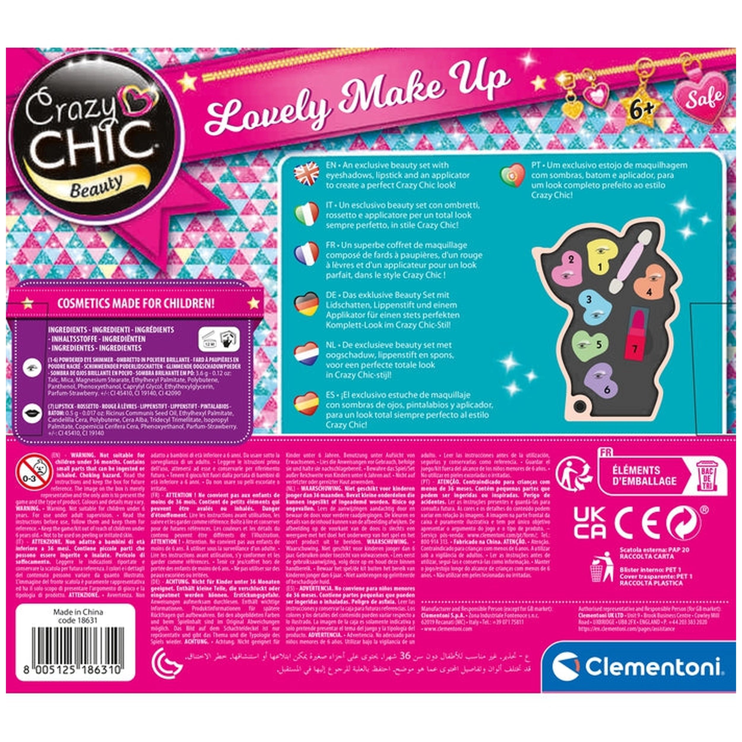 Clementoni Crazy Chic - Set de Juego de Maquillaje Fawn Lovely