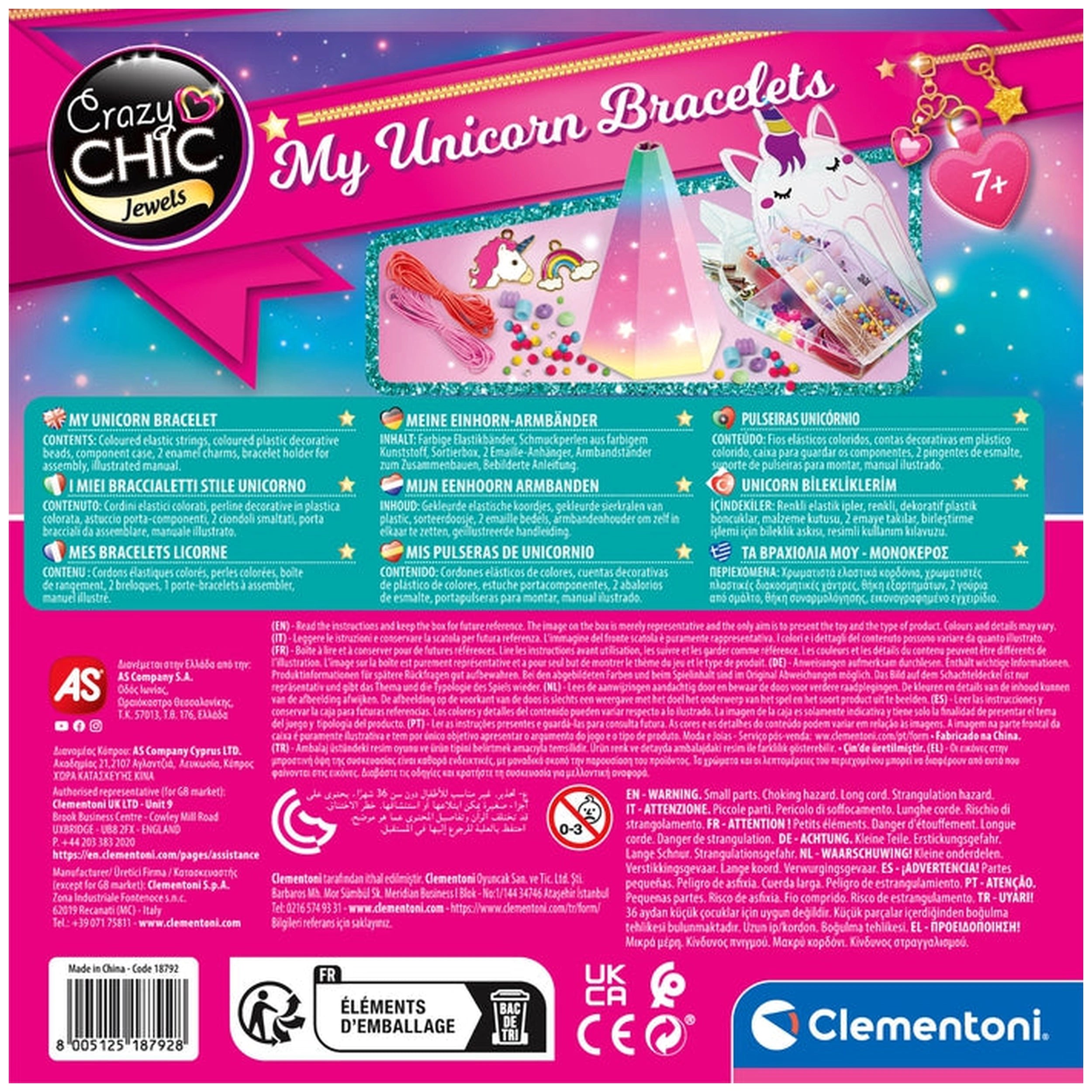 Clementoni Crazy Chic - Mis Pulseras de Unicornio Artes y Manualidades