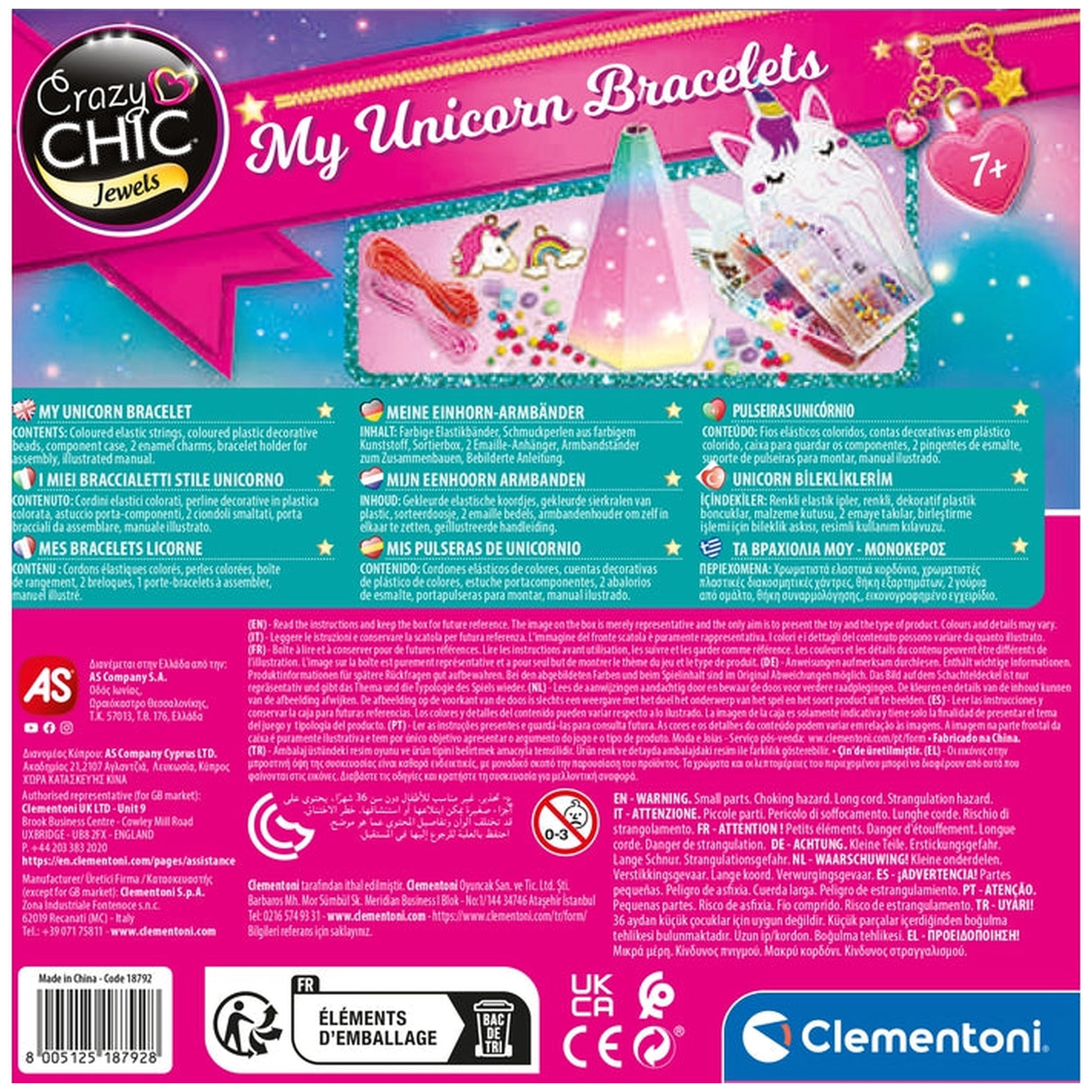 Clementoni Crazy Chic - Mis Pulseras de Unicornio Artes y Manualidades