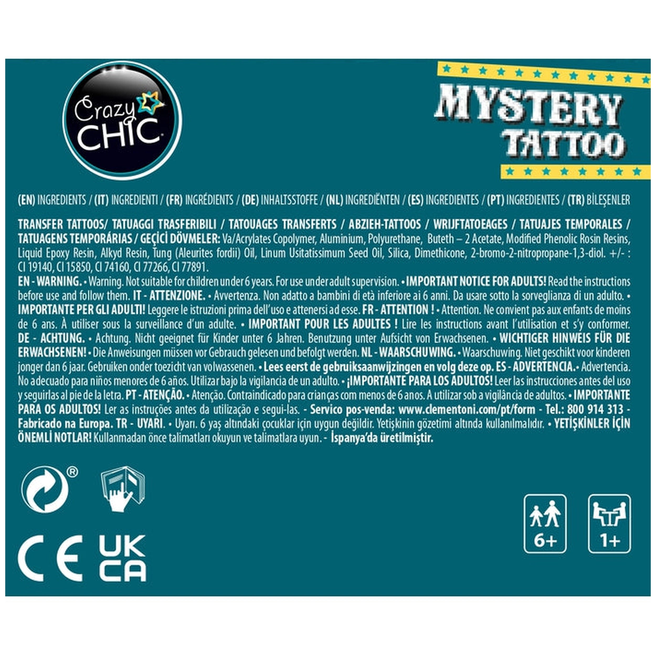 Clementoni Crazy Chic  - Mystery Tattoo Makeup