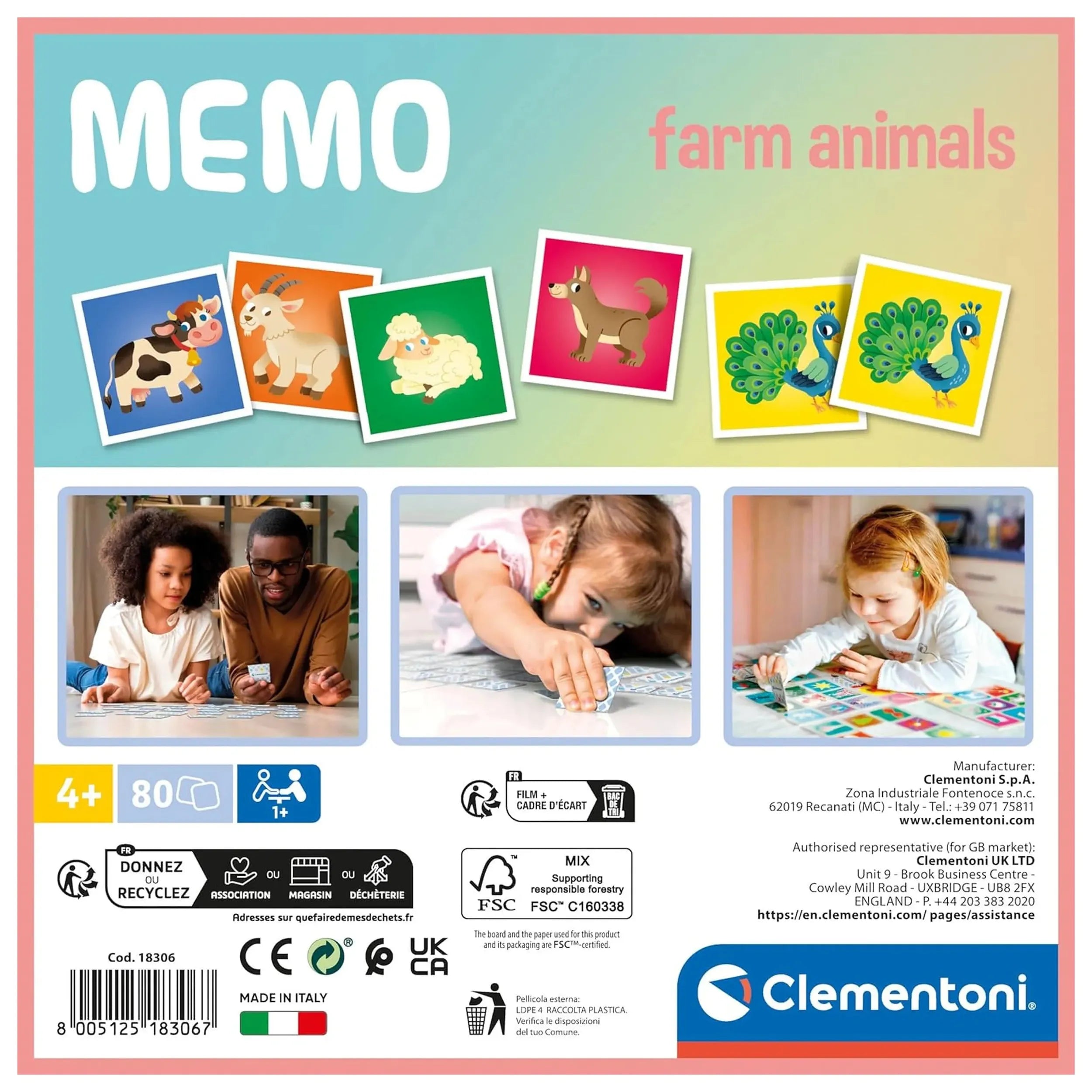 Clementoni - Animal Farm Memory Board Games