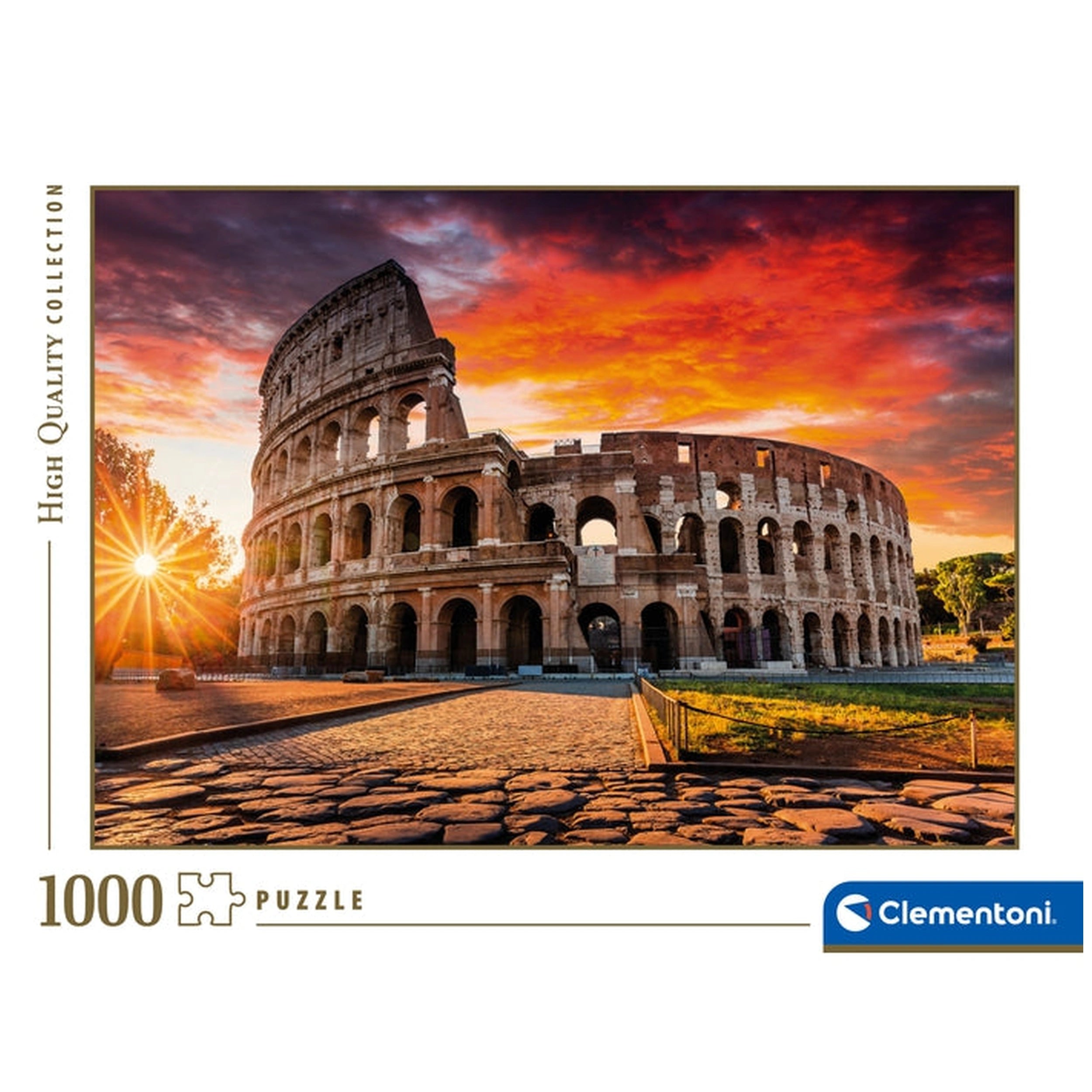 Clementoni Colección de Alta Calidad - Puzzle del Coliseo Romano al Atardecer de 1000 Piezas