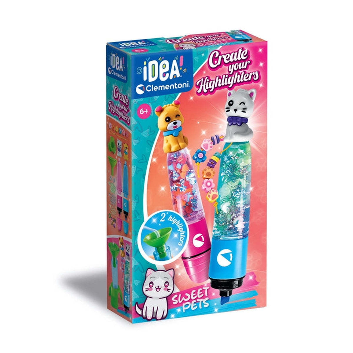 Clementoni - IDEA Create Your Highlighters Sweet Pets - Arts & Crafts