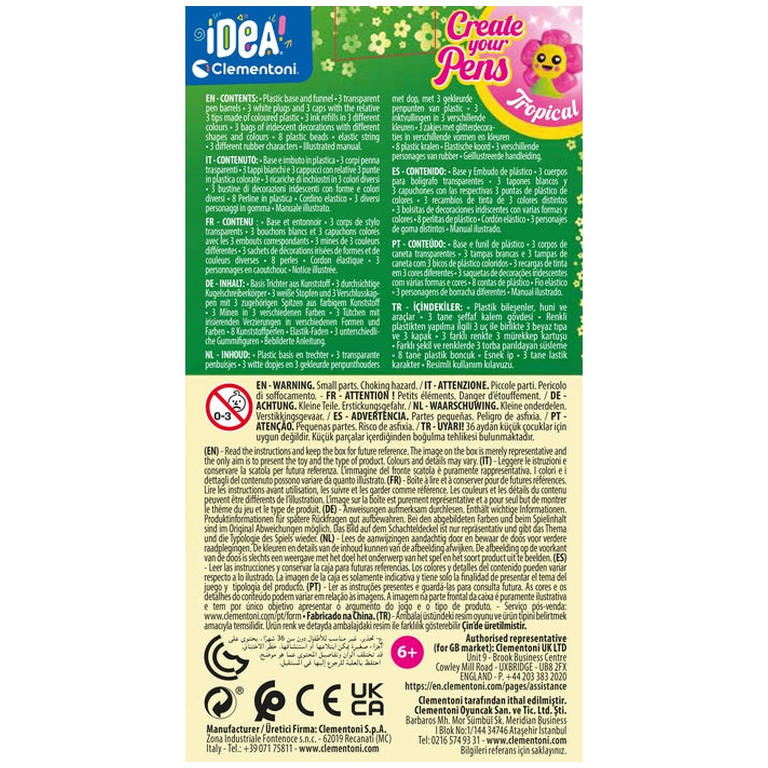 Clementoni - IDEA-Create-Your-Pens-Tropical - Arts-&-Crafts