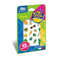 Clementoni Idea - 45 Pegatinas Boom de Colores Variados