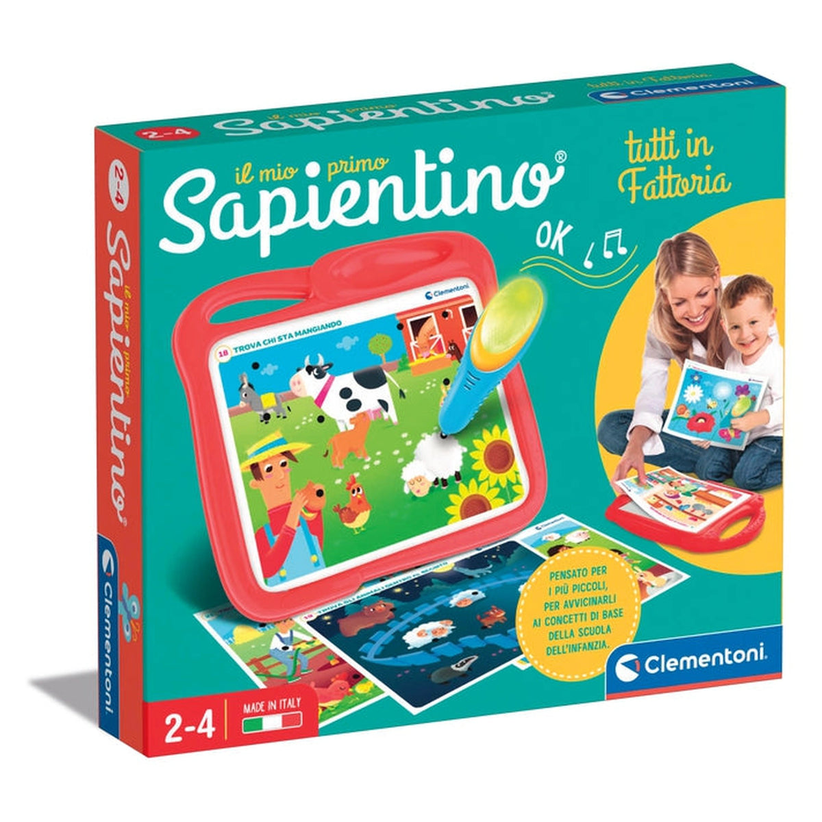 Clementoni - Il Mio Primo Sapientino Todos en la Granja Juguetes de Actividad para Bebés - Edición Italiana