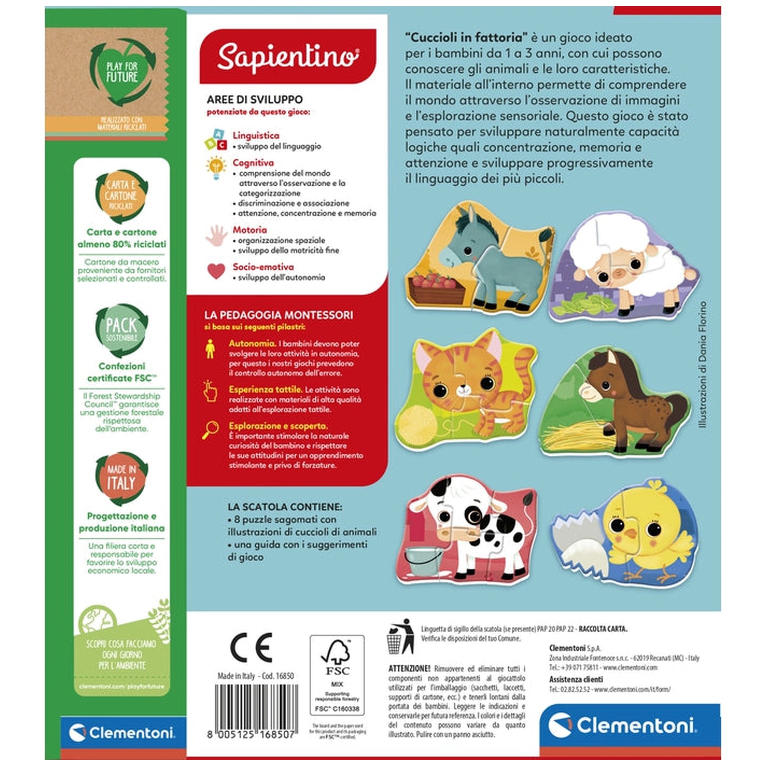 Clementoni - Sapientino-Montessori-Cuccioli-in-Fattoria-Educational-Toys