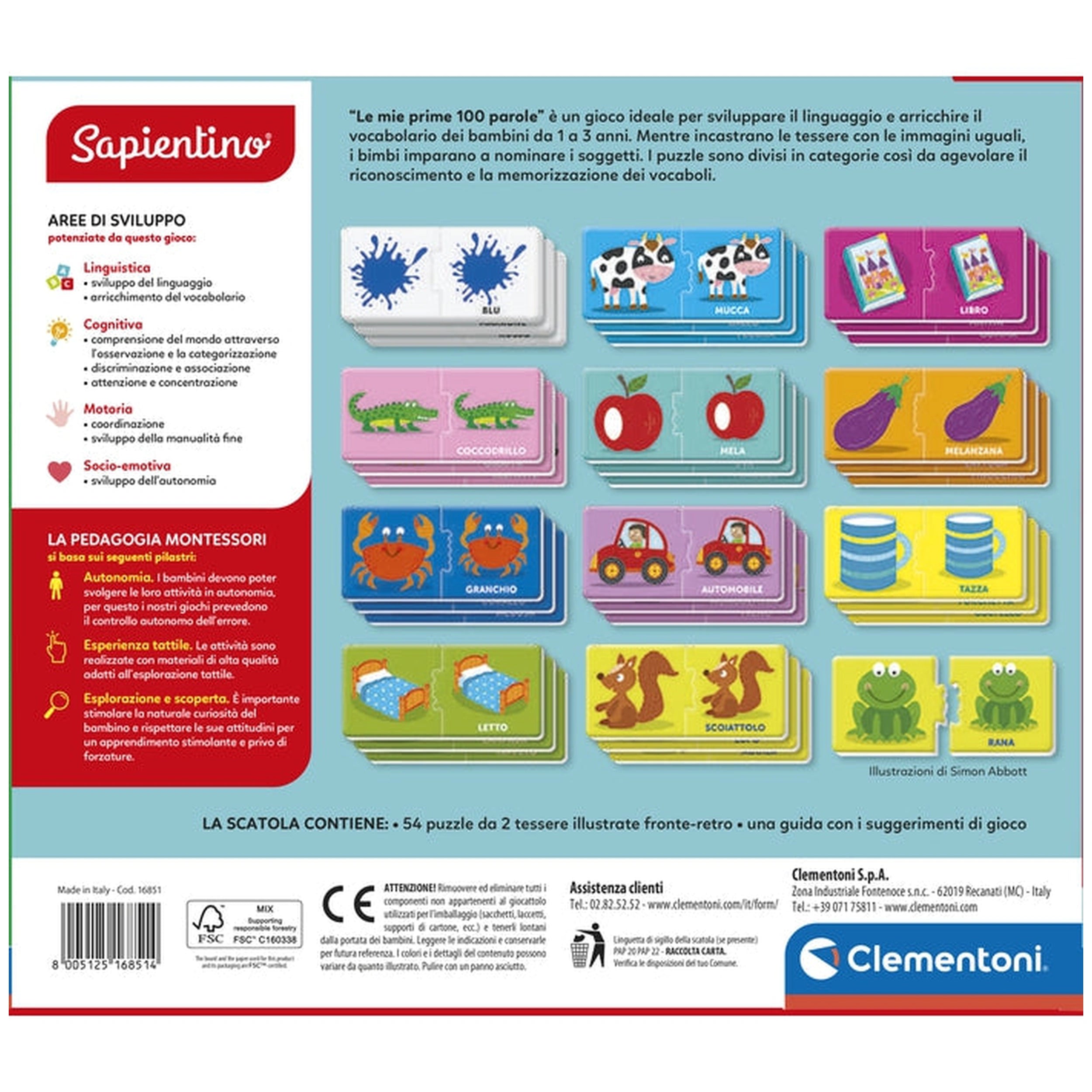 Clementoni - Sapientino - Montessori-My-First-100-Words - Educational-Toys