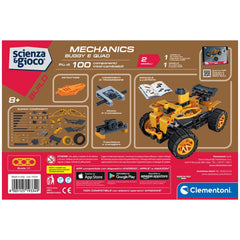 Clementoni Scienza E Gioco Construcción - Mecánica Construye 2 Modelos - Juguetes de Construcción Buggy y Quad