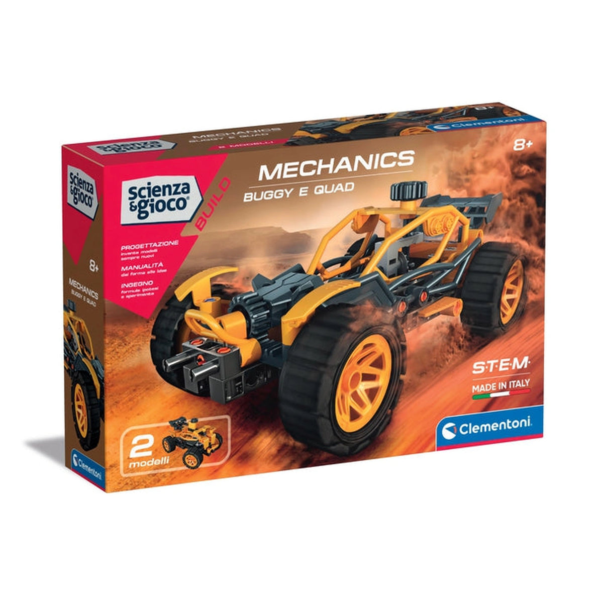 Clementoni Scienza E Gioco Construcción - Mecánica Construye 2 Modelos - Juguetes de Construcción Buggy y Quad