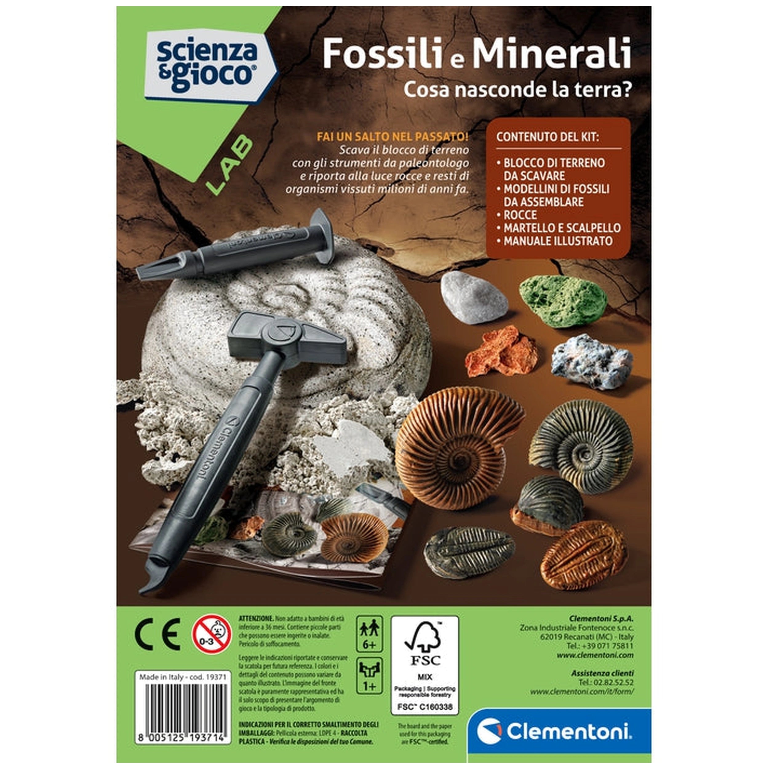Clementoni Scienza E Gioco Lab - Fossils And Minerals Toy Playsets