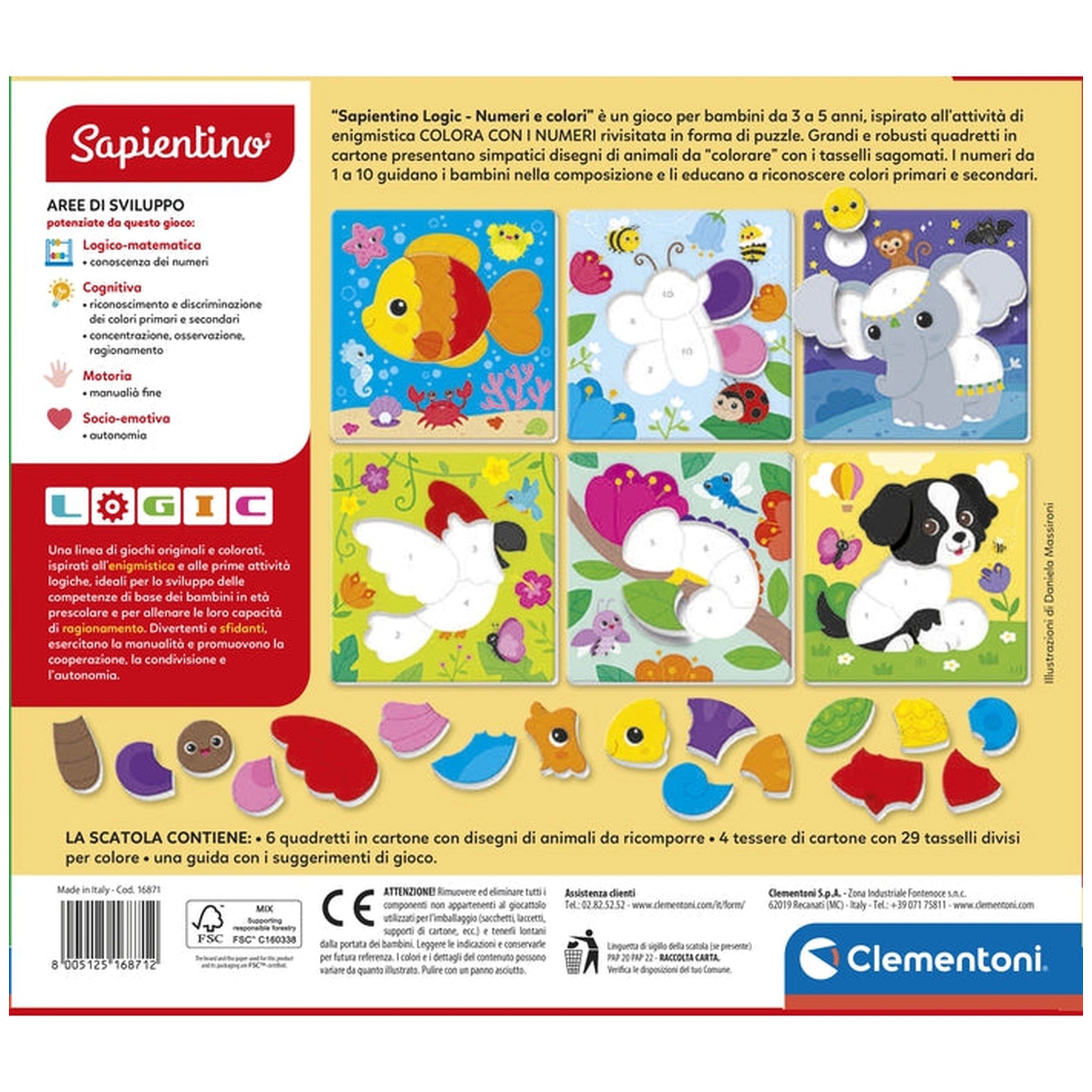 Clementoni - Spapientino-Logic-Numeri-e-Colori - Educational-Toys