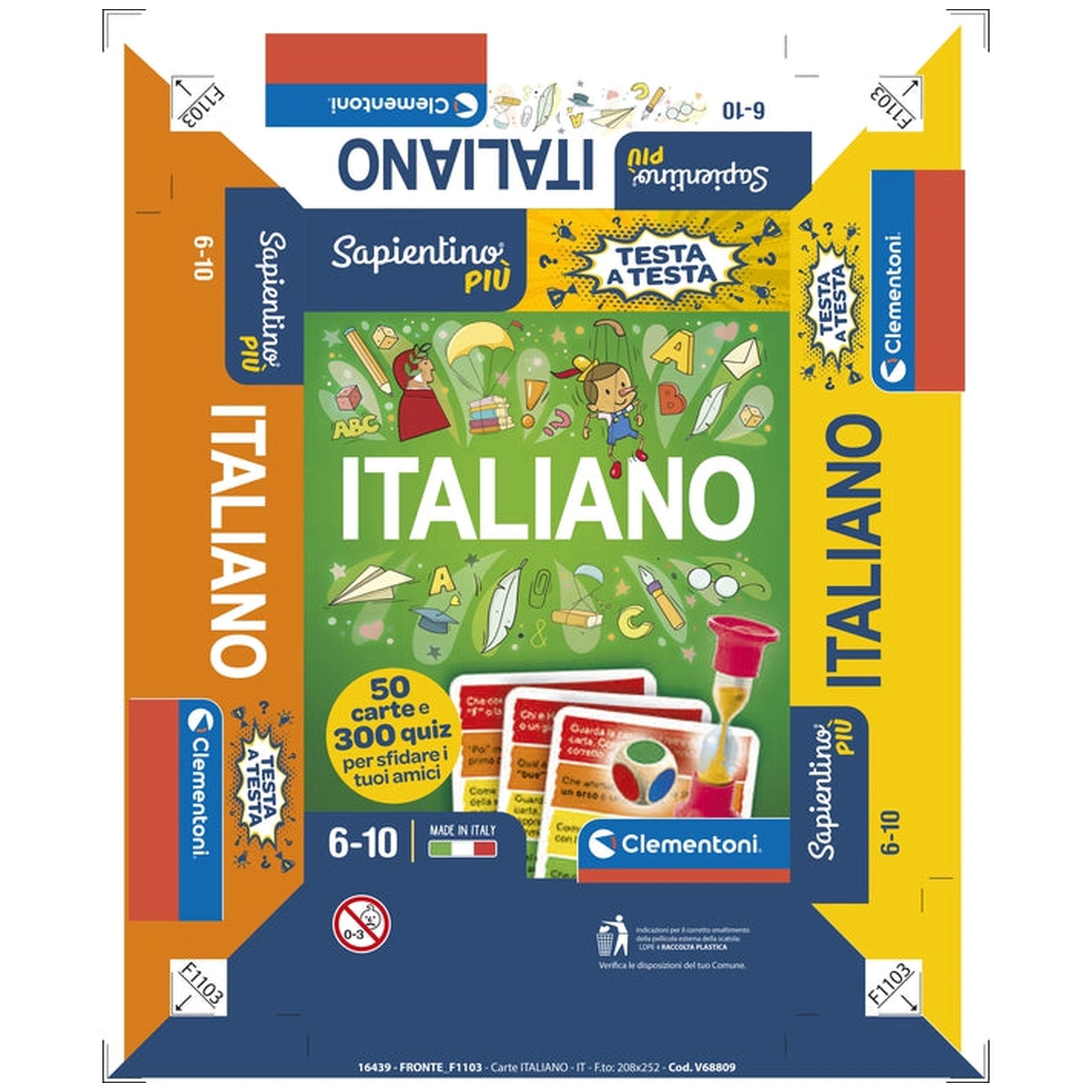 Clementoni - Testa A Testa Juegos de Cartas Italiano - Edición Italiana