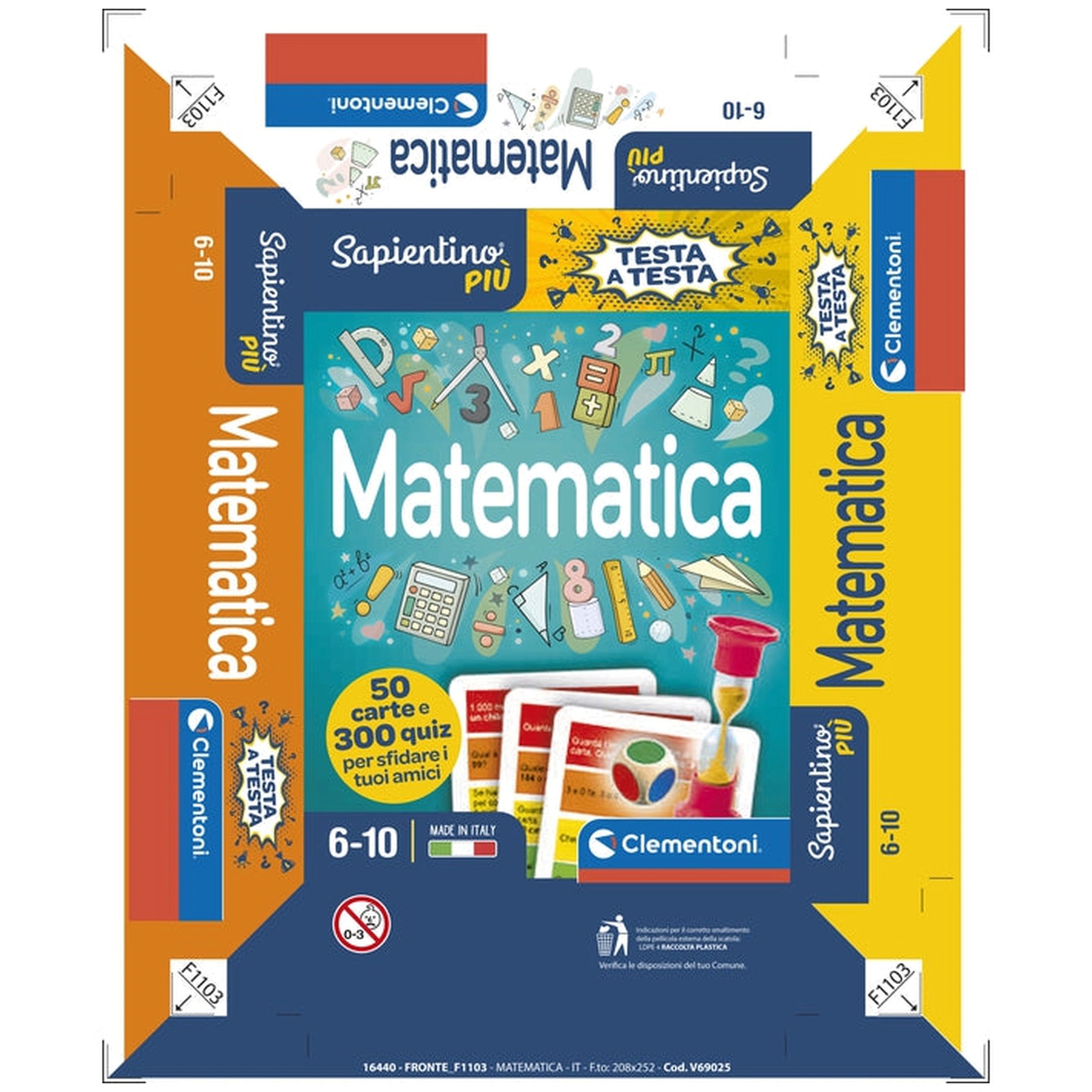 Clementoni - Testa A Testa Juegos de Cartas Matemática - Edición Italiana