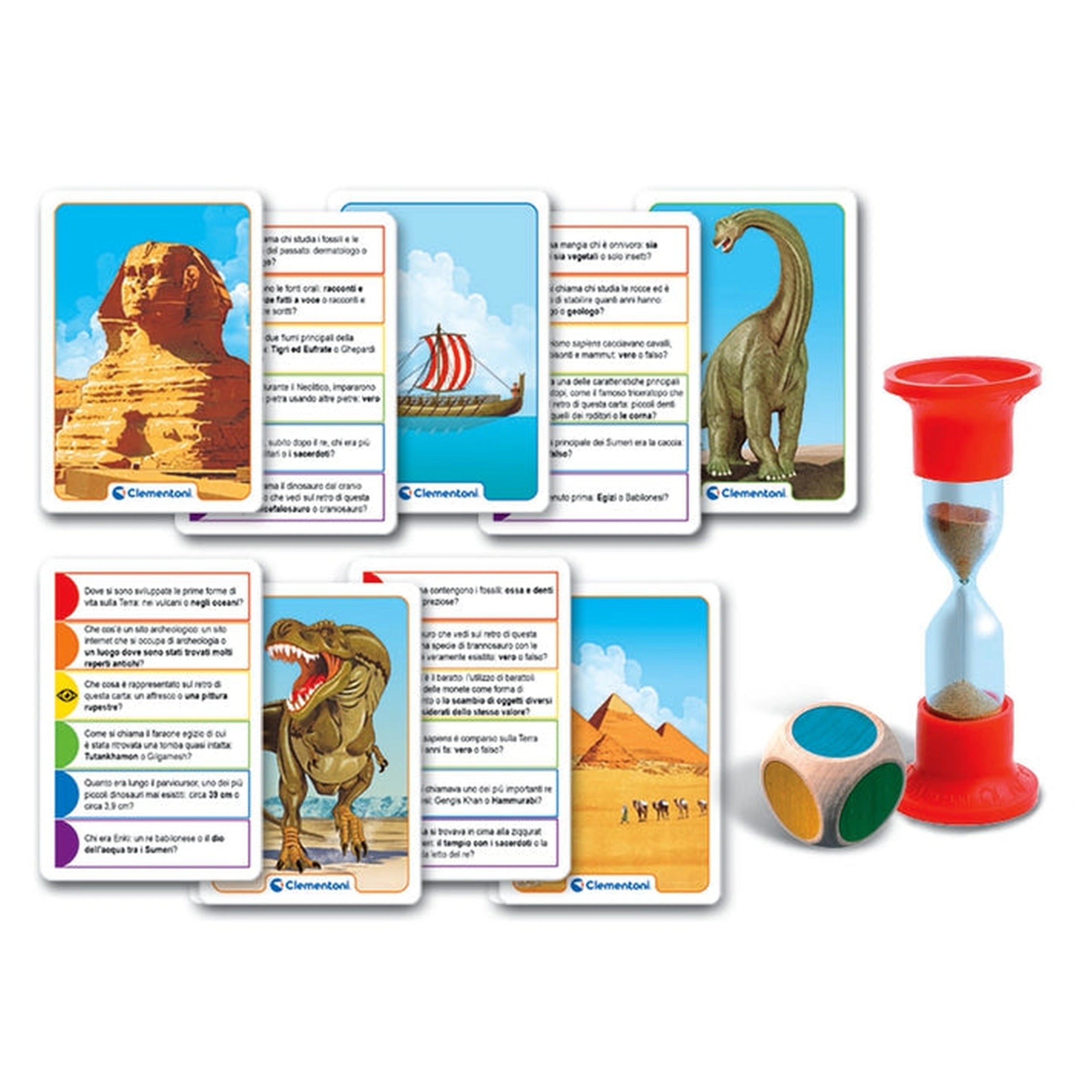 Clementoni - Testa A Testa Juegos de Cartas Historia y Prehistoria - Edición Italiana