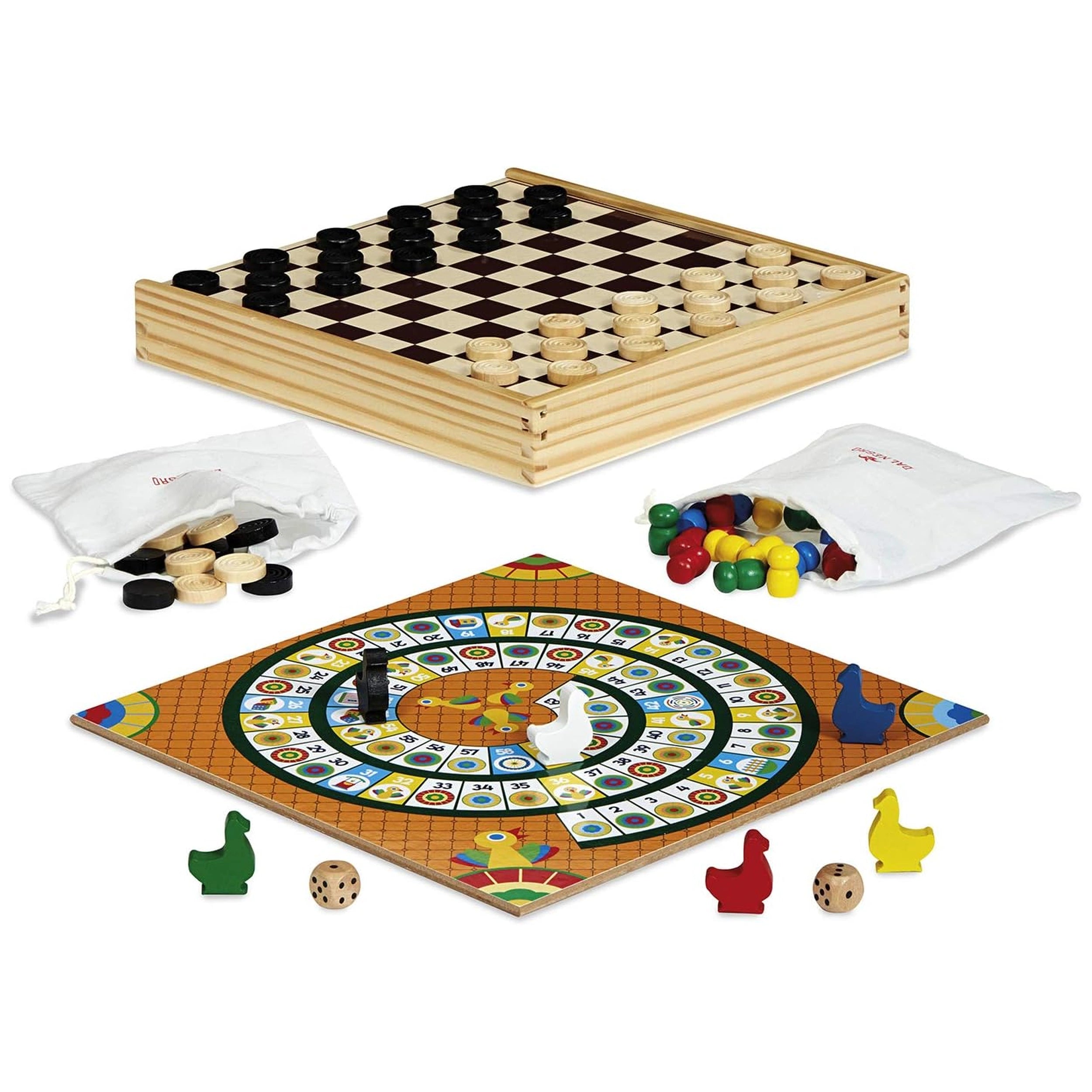 Dal Negro - Set de Juegos de Mesa de Madera Many Games