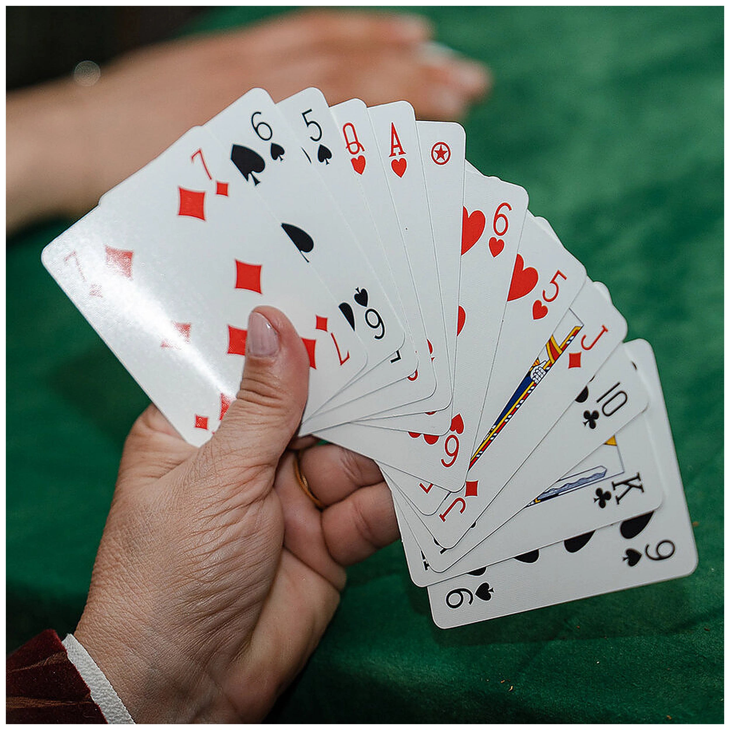 Dal Negro - Premium Burraco Cards - Red And Green Deck - 110 Cards