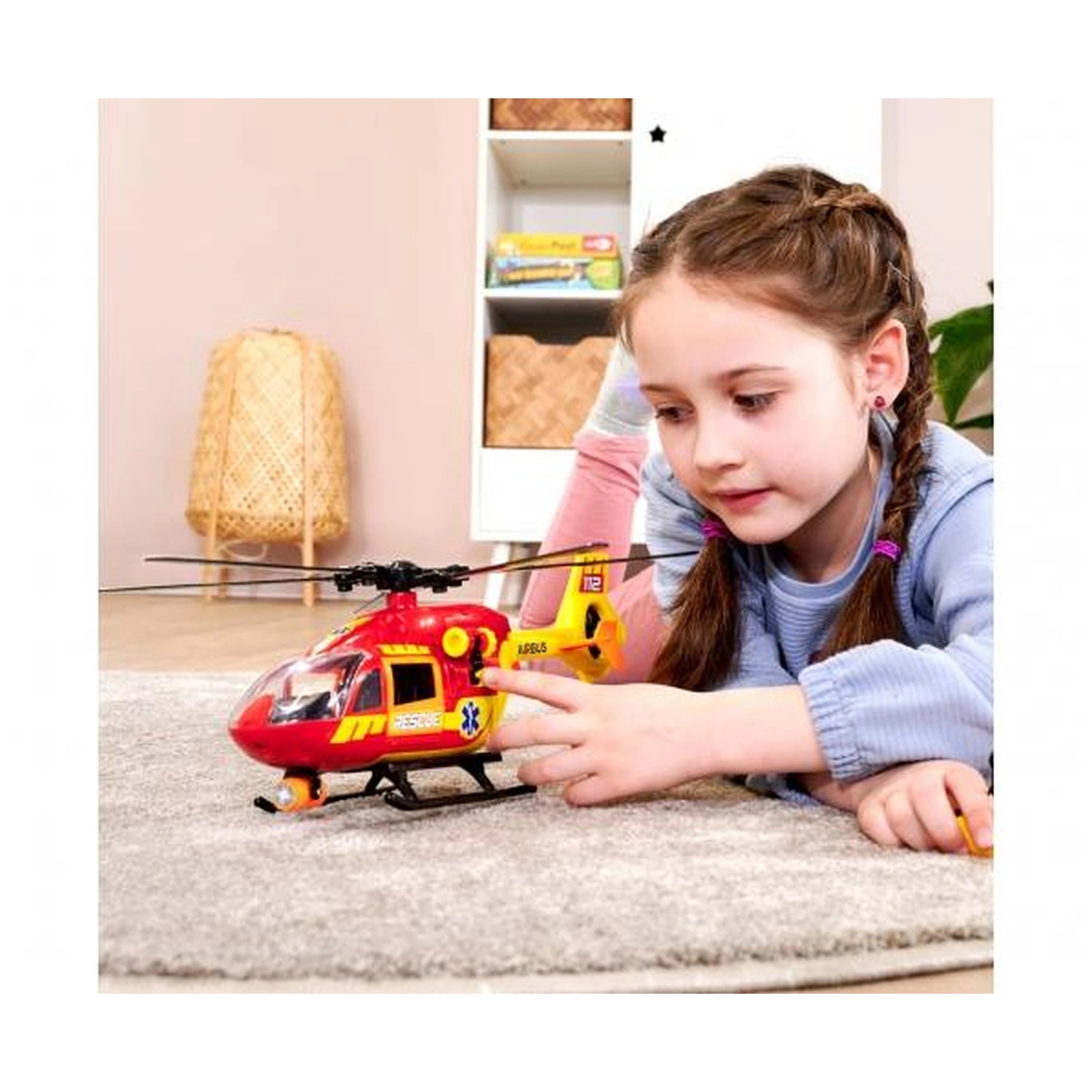 Dickie - Helicóptero Ambulancia Airbus H145 Con Luces Y Sonidos Vehículos de Juego