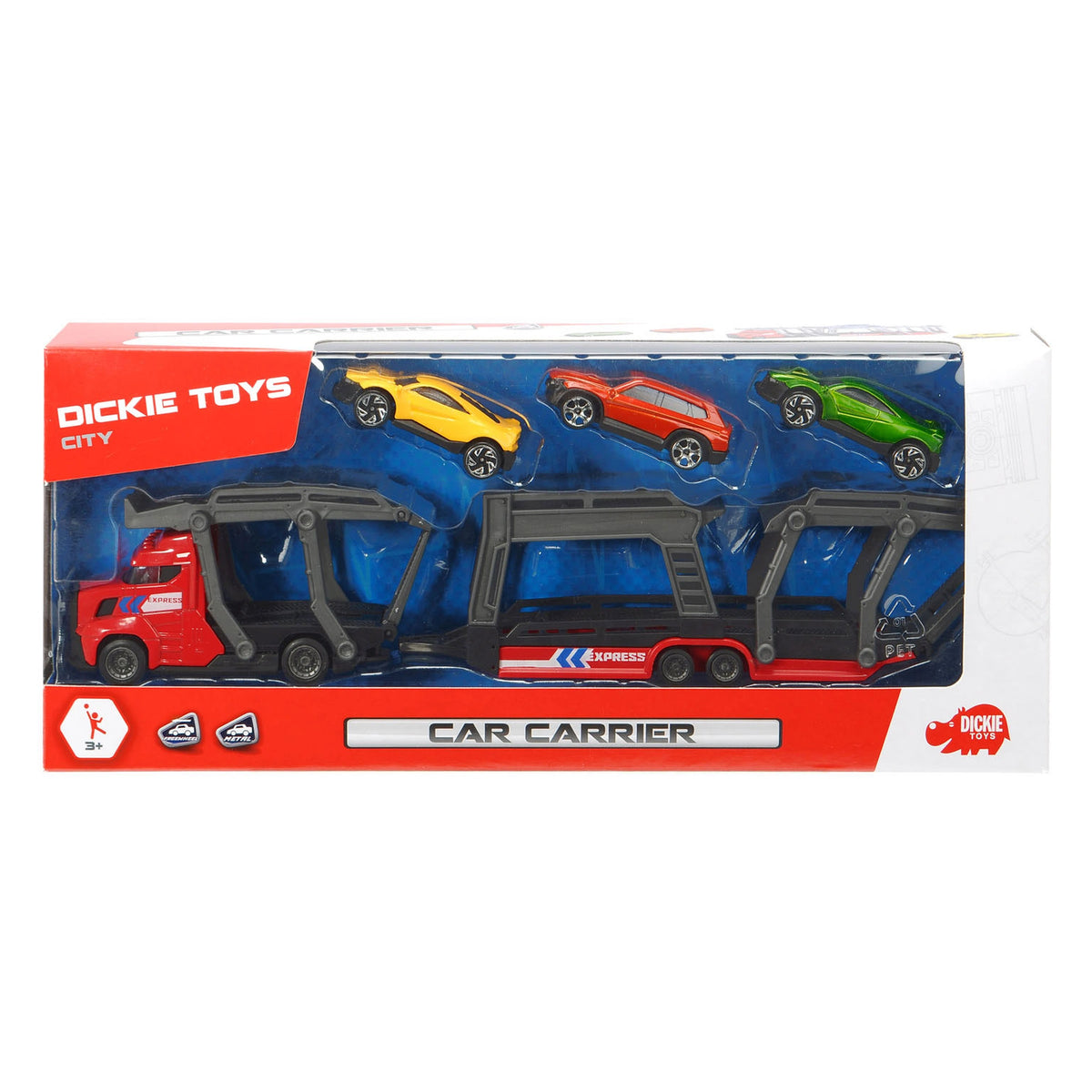 Dickie - Camión Transportador de Coches Deja Que La Diversión Rueda Vehículos de Juego