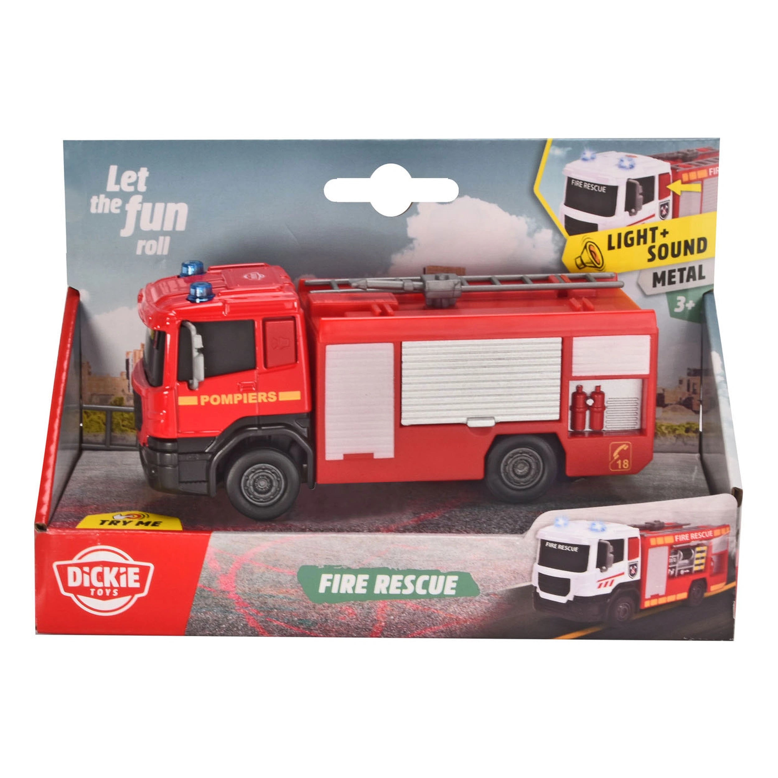 Dickie - Asortimento de Vehículos de Juego de Rescate de Incendios con Luces y Sonidos