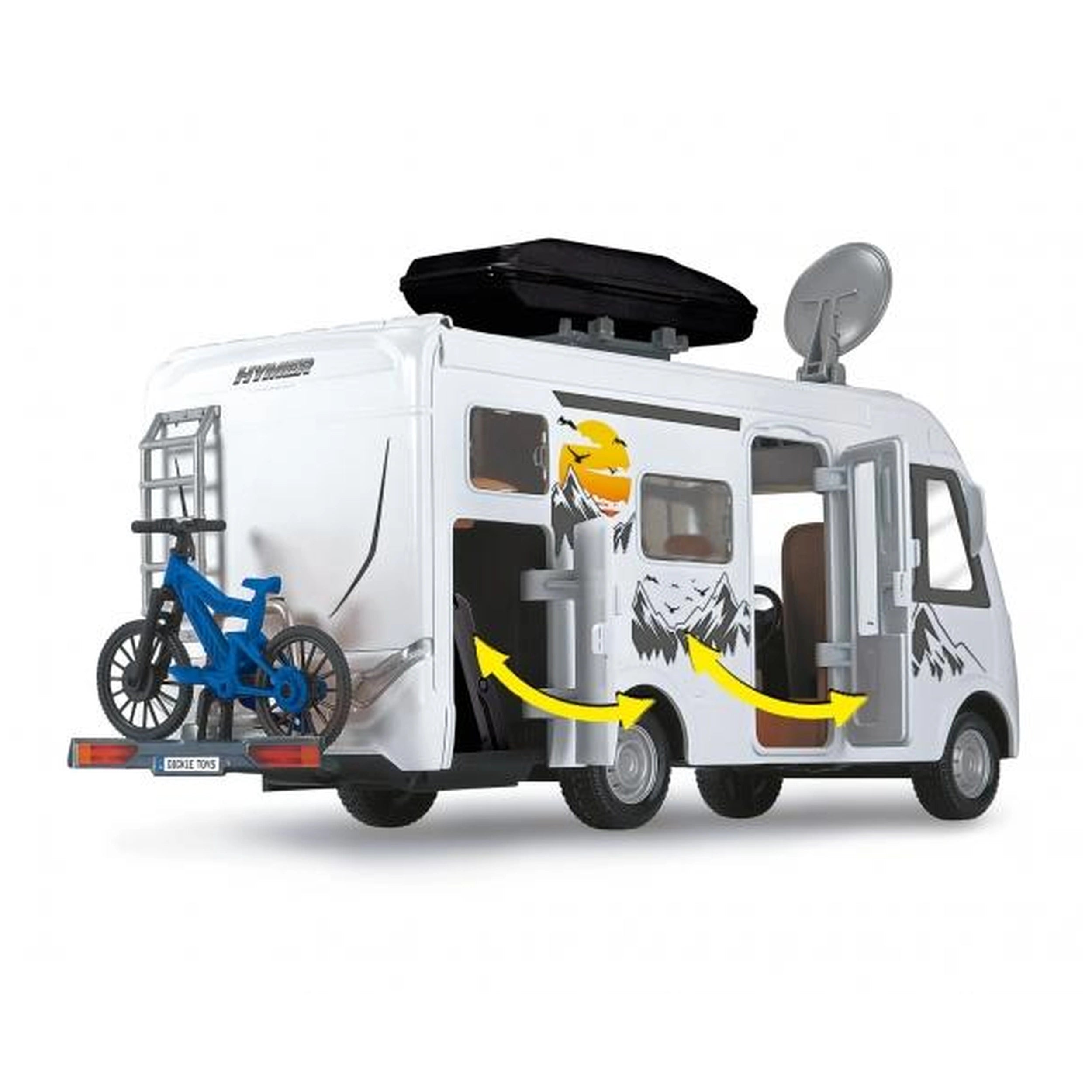 Dickie - Hymer Camper Set de Juego de Vehículos Pop Up