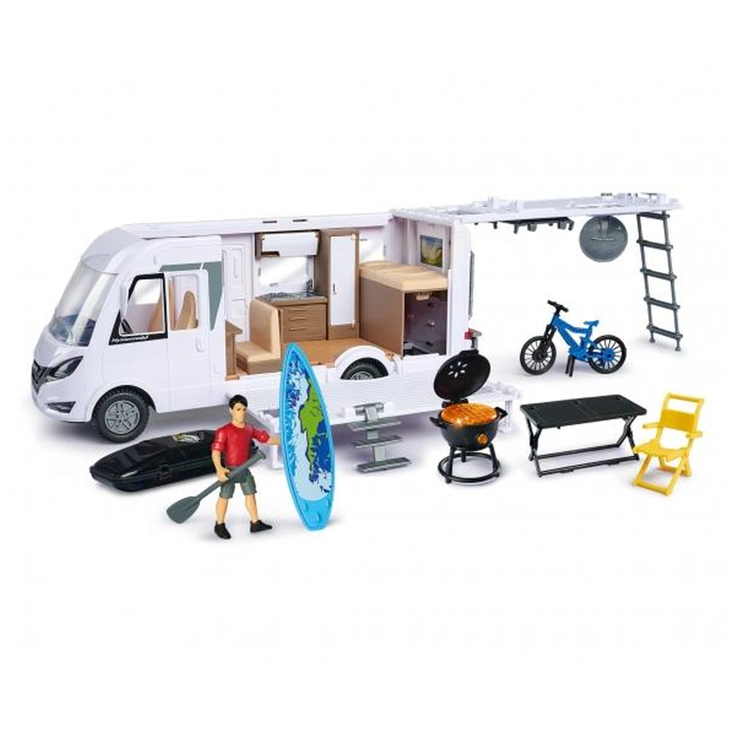 Dickie - Hymer Camper Set de Juego de Vehículos Pop Up