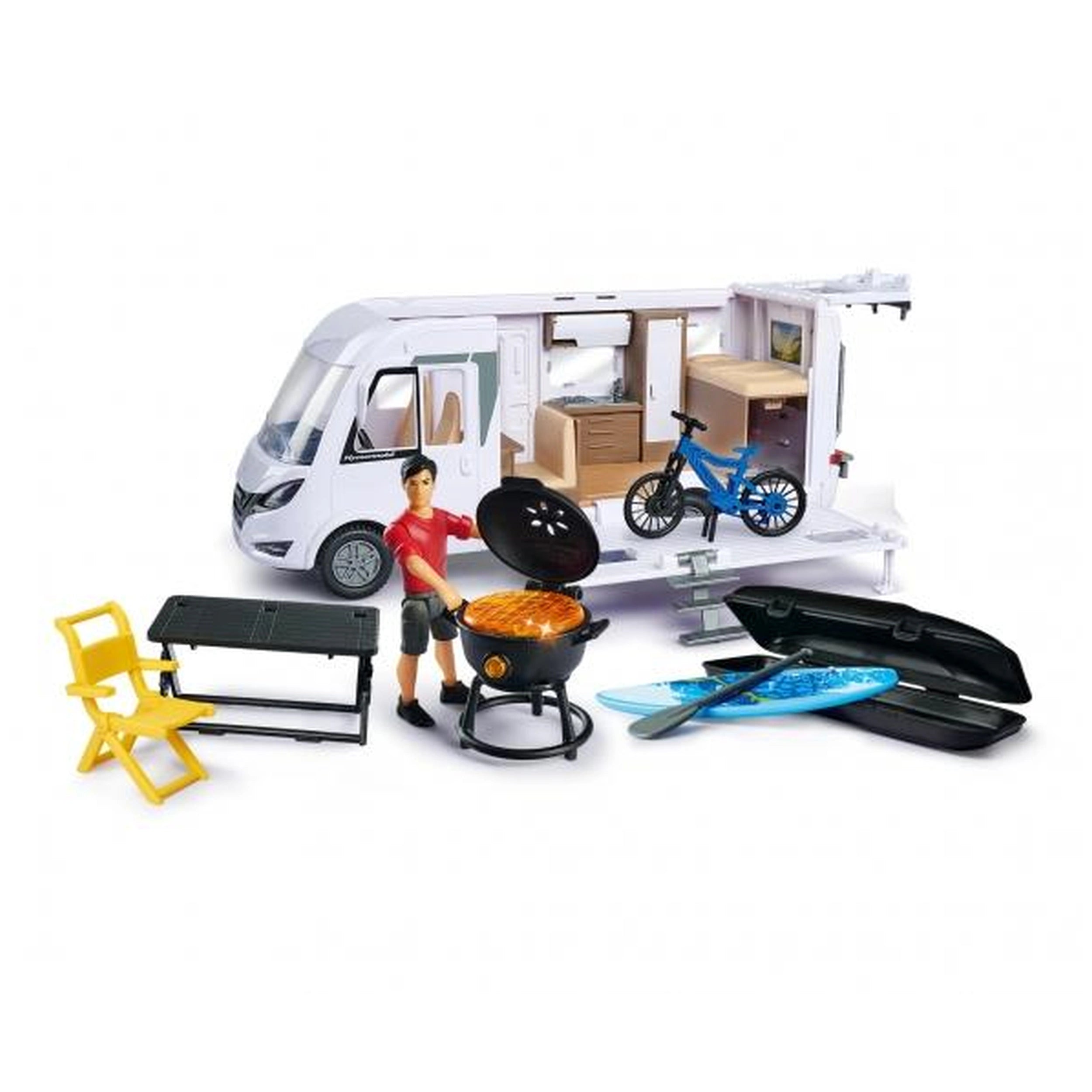 Dickie - Hymer Camper Set de Juego de Vehículos Pop Up