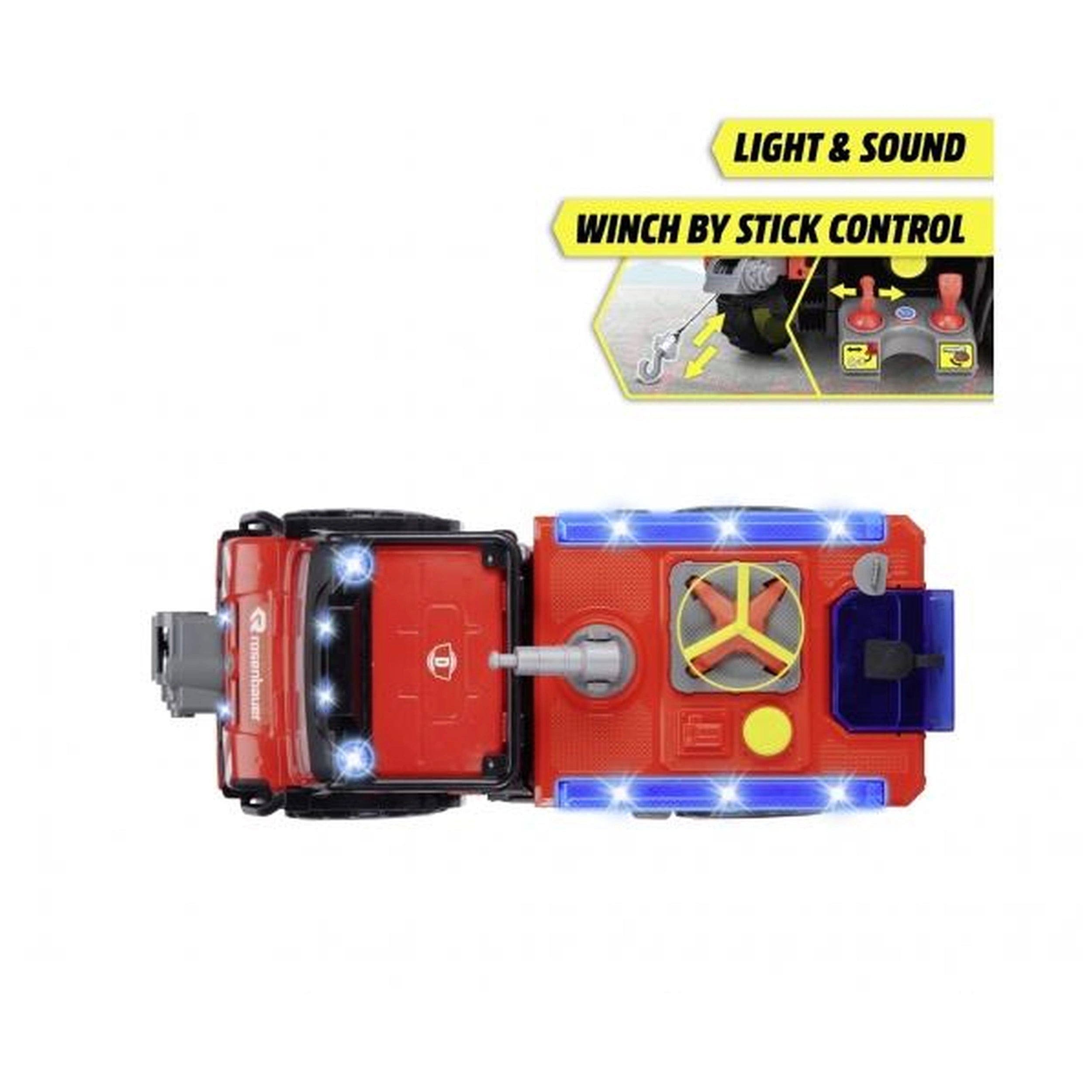Dickie - Mercedes-Benz Unimog U530 Vehículo de Rescate de Bomberos con Luces y Sonidos