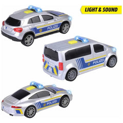 Dickie - Asortimento de Unidades de Policía con Luces y Sonidos Vehículos de Juego