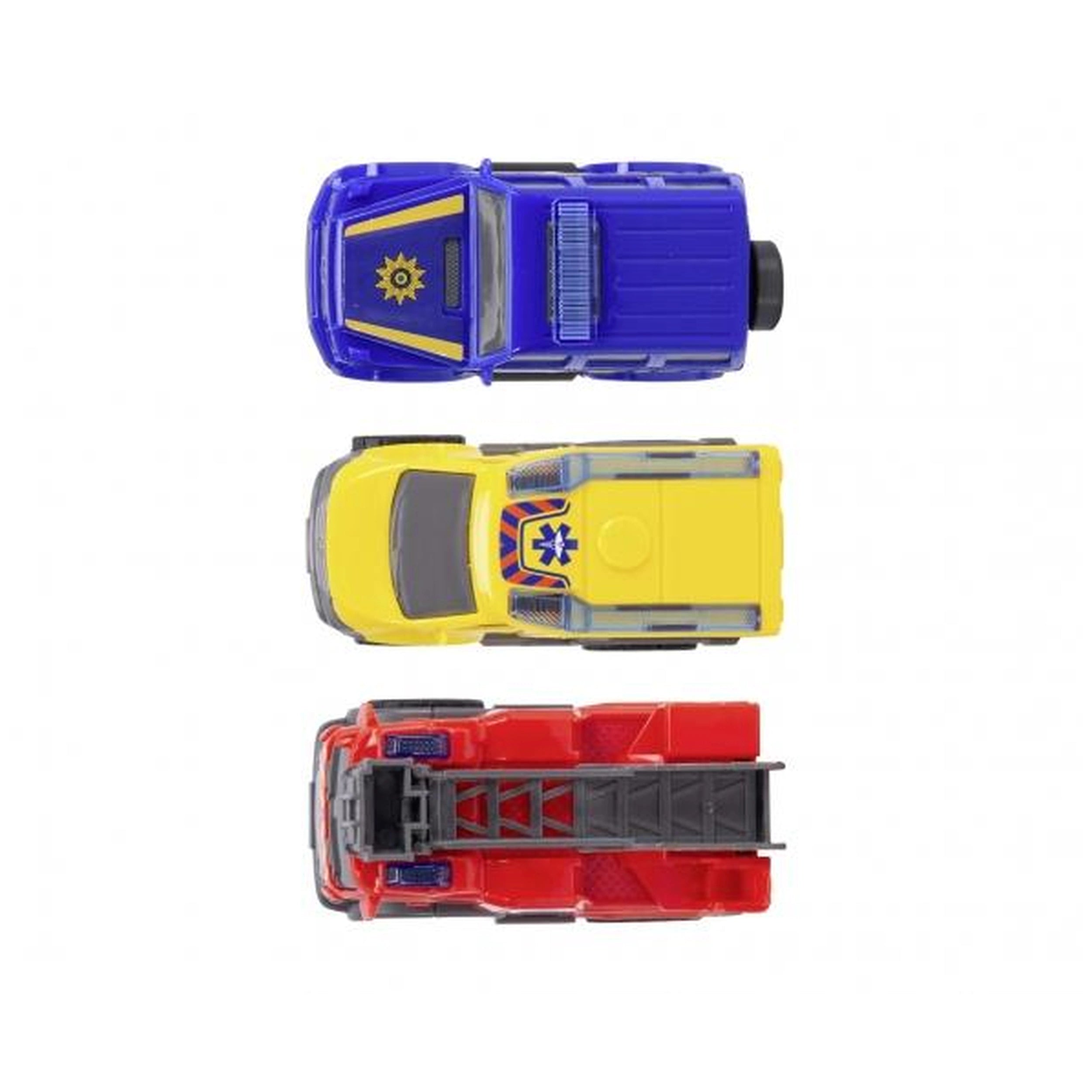 Dickie - Set de equipo Sos de 3 piezas de vehículos de juego