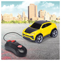 Dickie Toys - Lamborghini Urus Racing Toy Car for Kids Ages 3 Years+ - 13 cm Scale Licensed Sports Vehicle with Wired Cable Remote Control, Lights, Sound Effects and Try Me Function