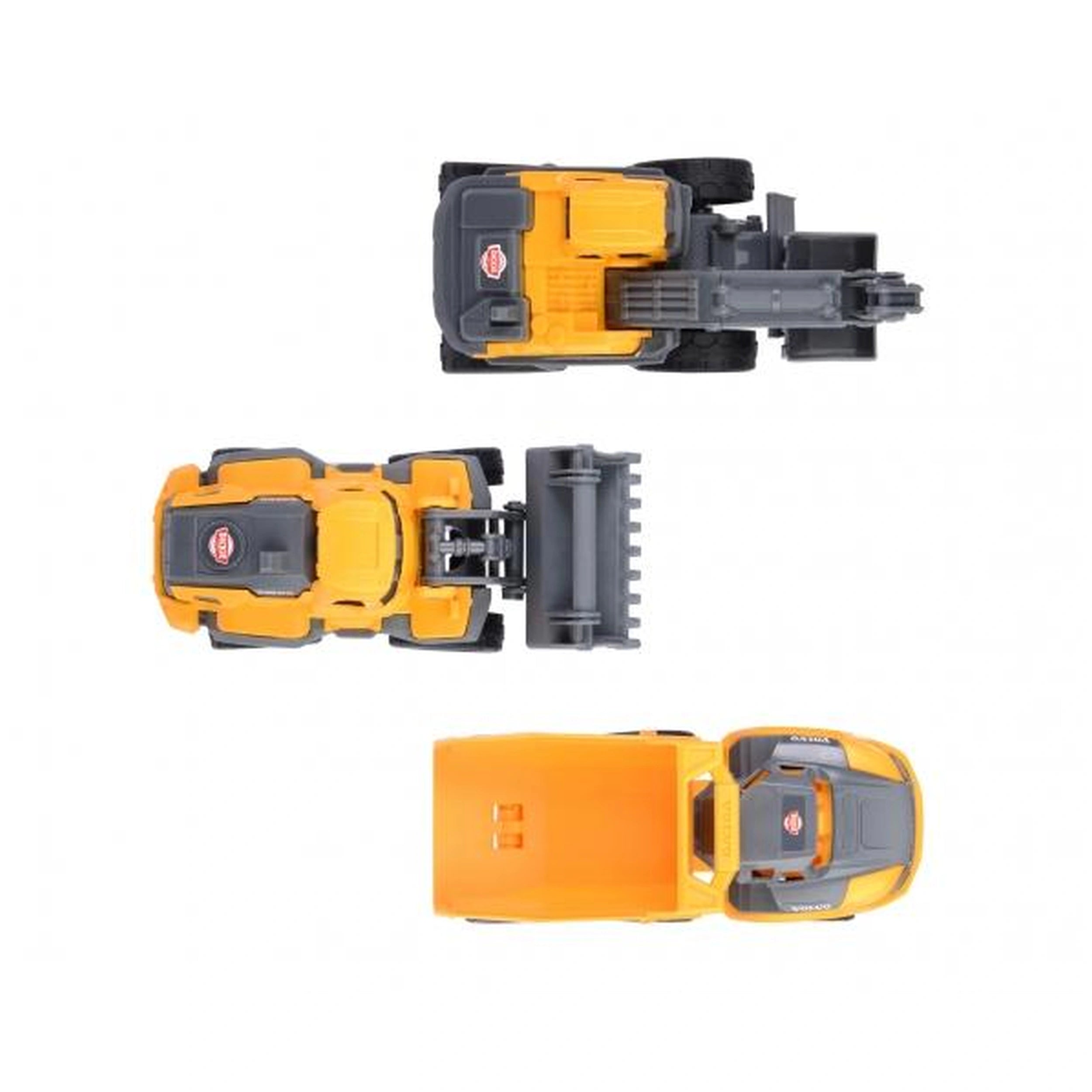 Dickie - Pack de 3 Vehículos de Construcción Volvo