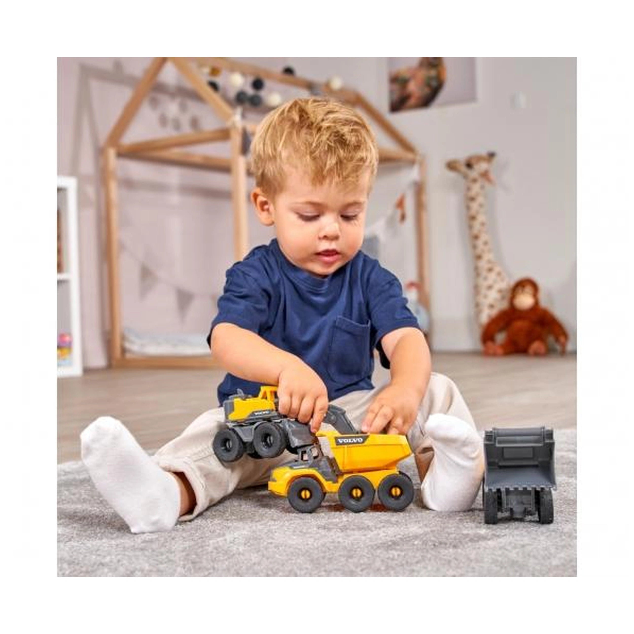 Dickie - Pack de 3 Vehículos de Construcción Volvo