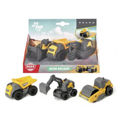 Dickie - Pack de 3 Vehículos de Juego Volvo Micro Builders