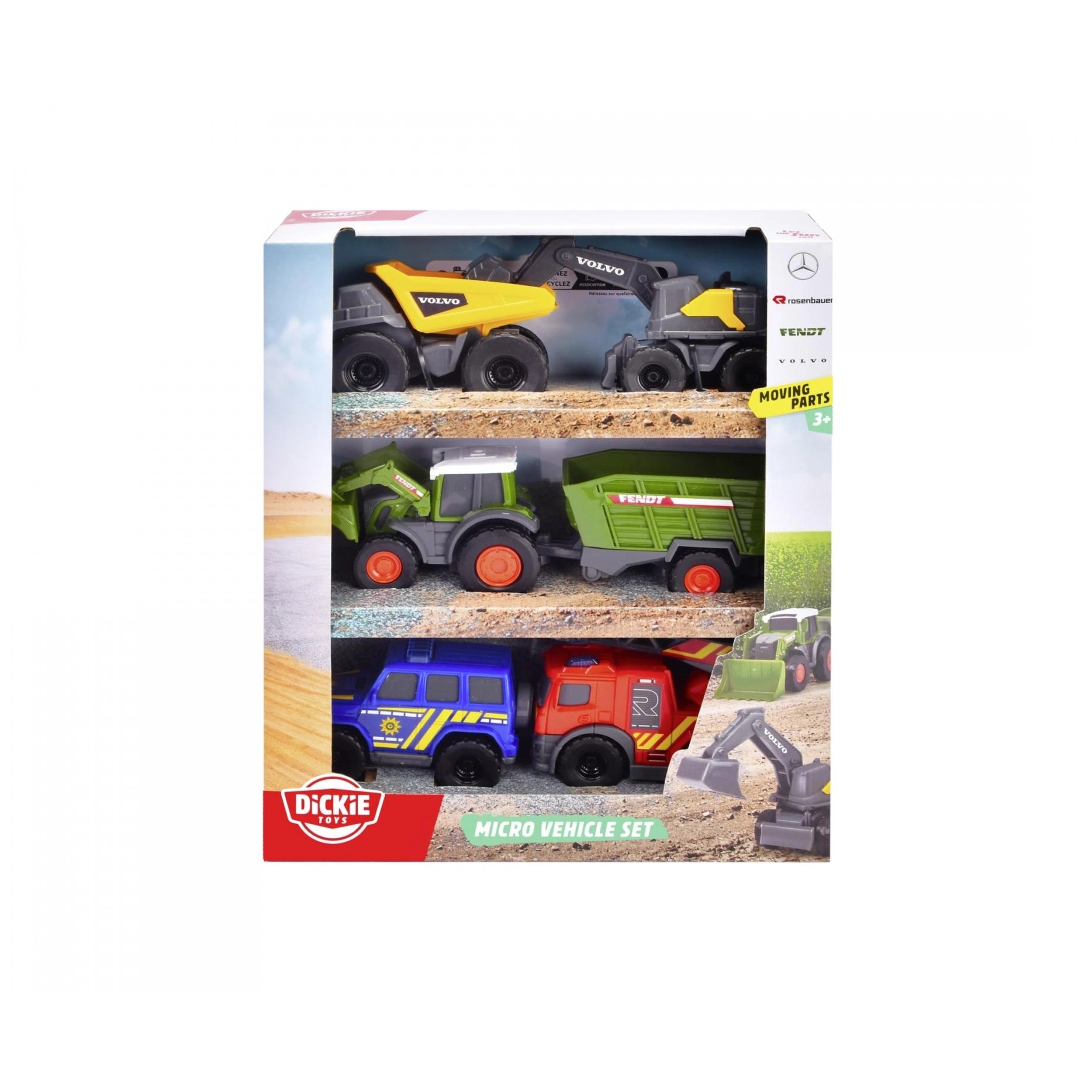 Dickie - Set de Micro Vehículos Volvo - Vehículos de Juego